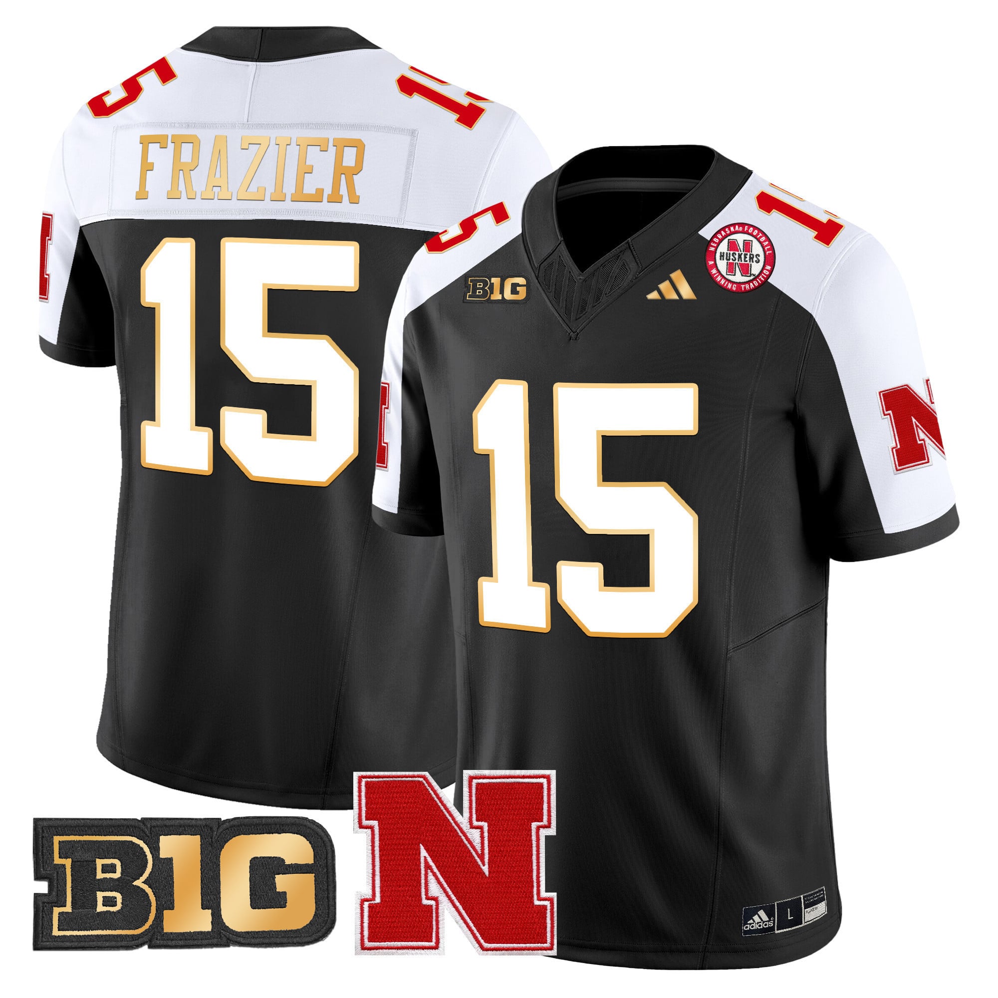 Men's Nebraska Cornhuskers 2024 Gold Trim Vapor Limited Jersey - All Stitched
