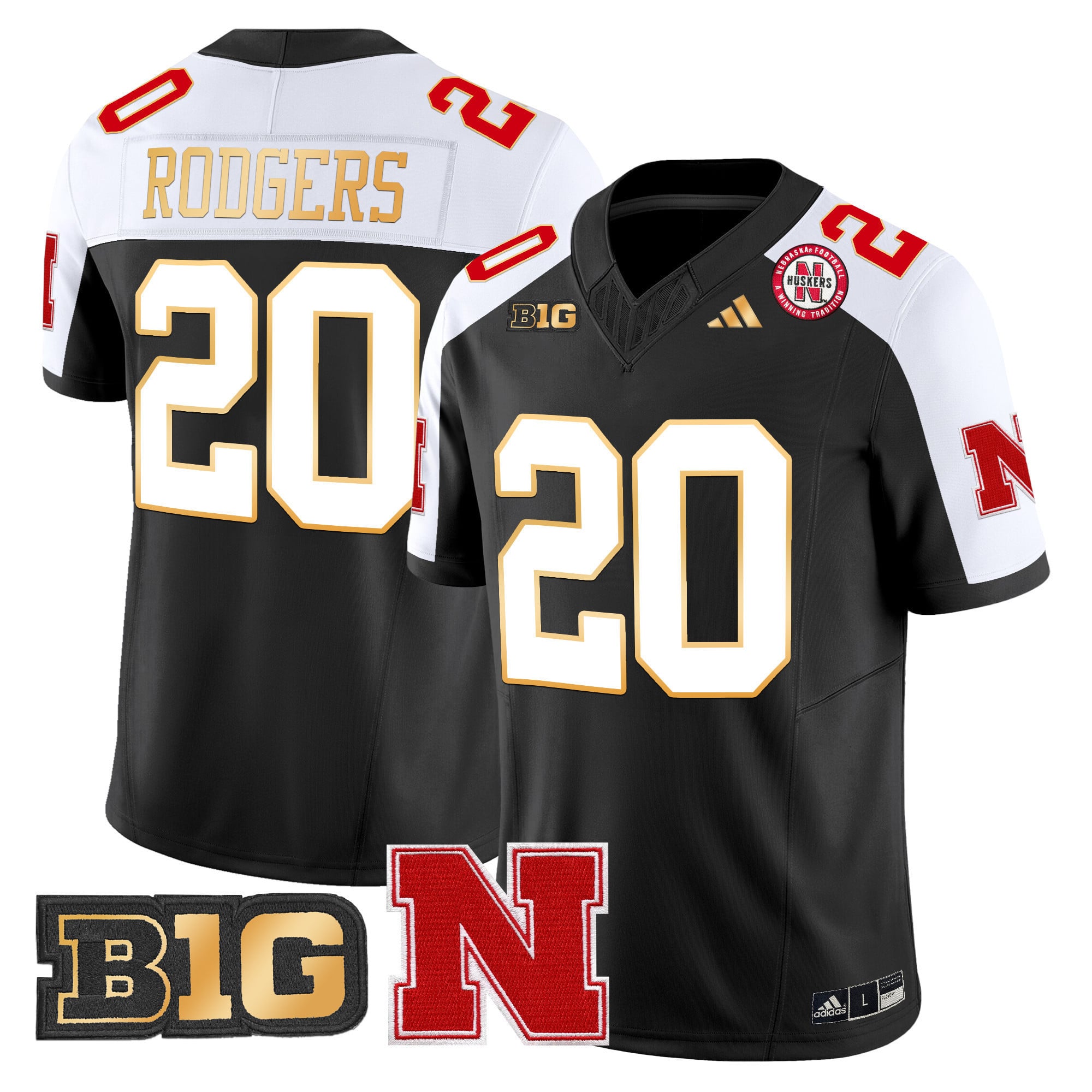 Men's Nebraska Cornhuskers 2024 Gold Trim Vapor Limited Jersey - All Stitched