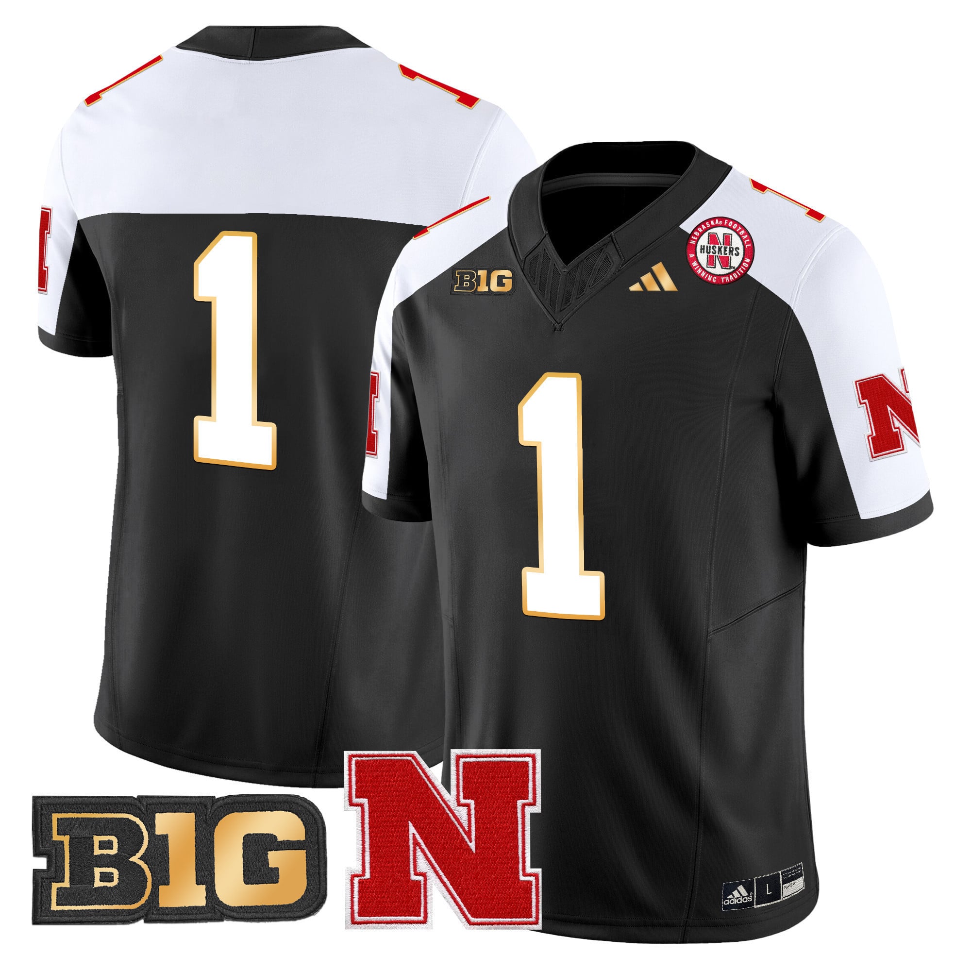 Men's Nebraska Cornhuskers 2024 Gold Trim Vapor Limited Jersey - All Stitched