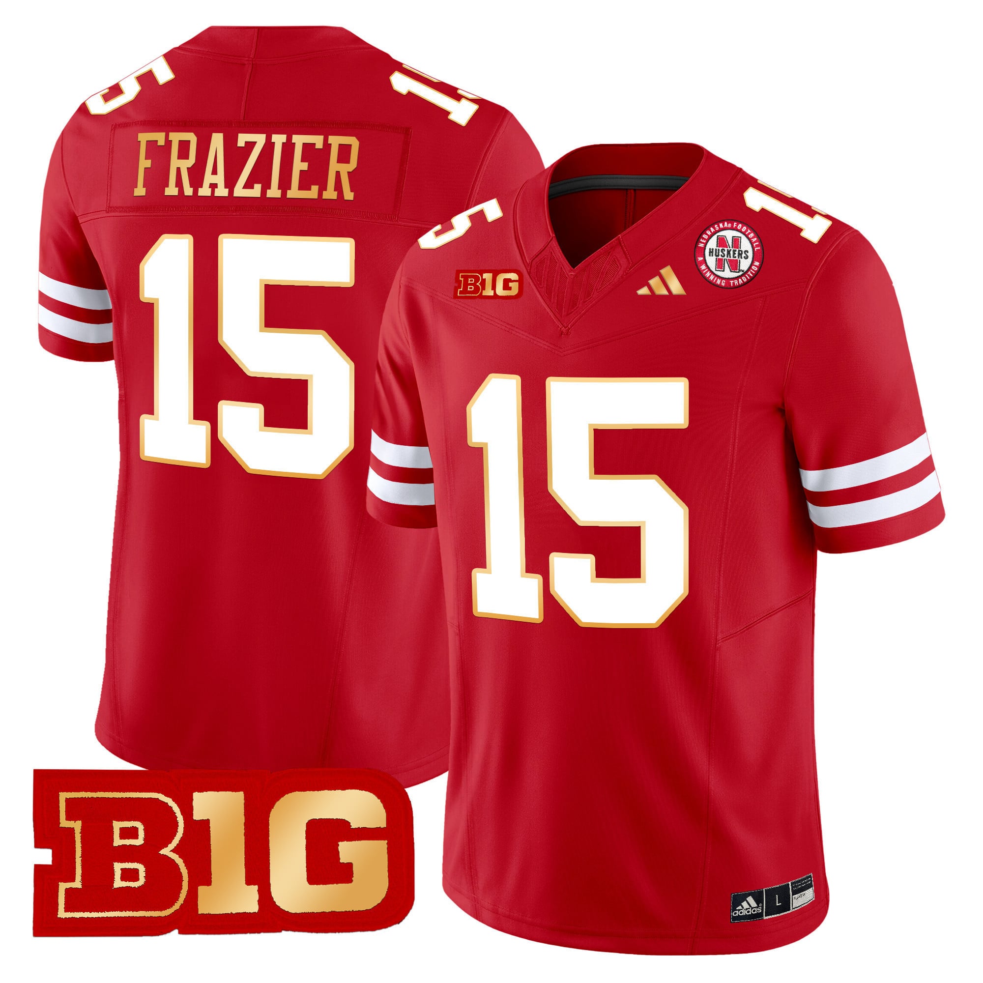 Men's Nebraska Cornhuskers 2024 Gold Trim Vapor Limited Jersey - All Stitched