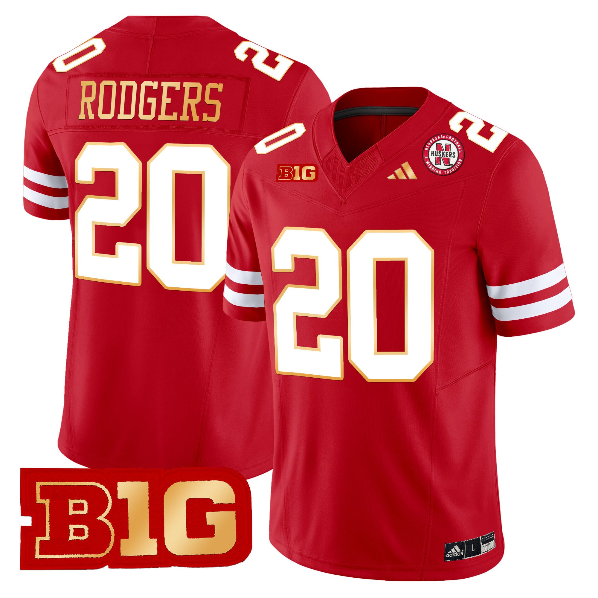 Men's Nebraska Cornhuskers 2024 Gold Trim Vapor Limited Jersey - All Stitched