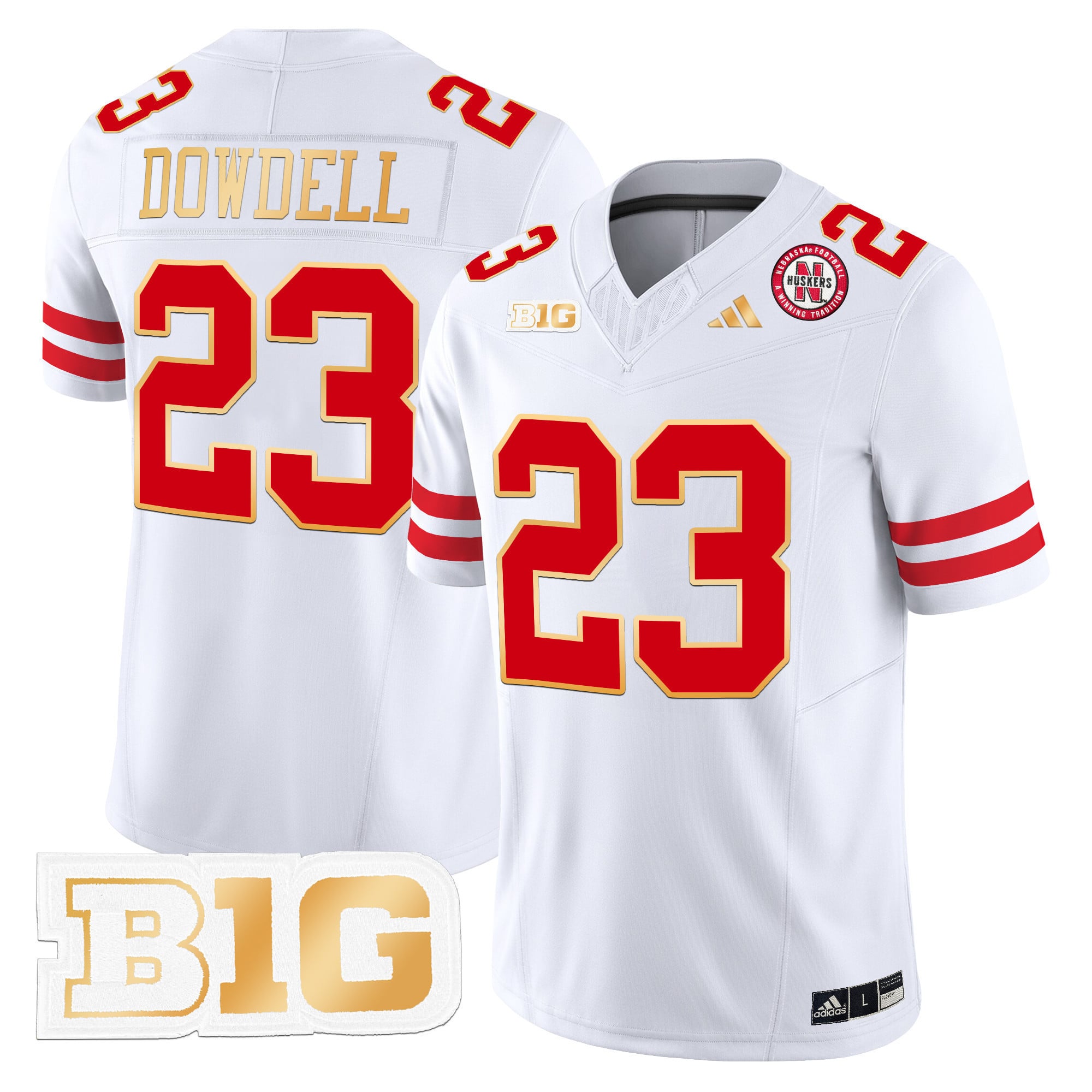 Men's Nebraska Cornhuskers 2024 Gold Trim Vapor Limited Jersey - All Stitched