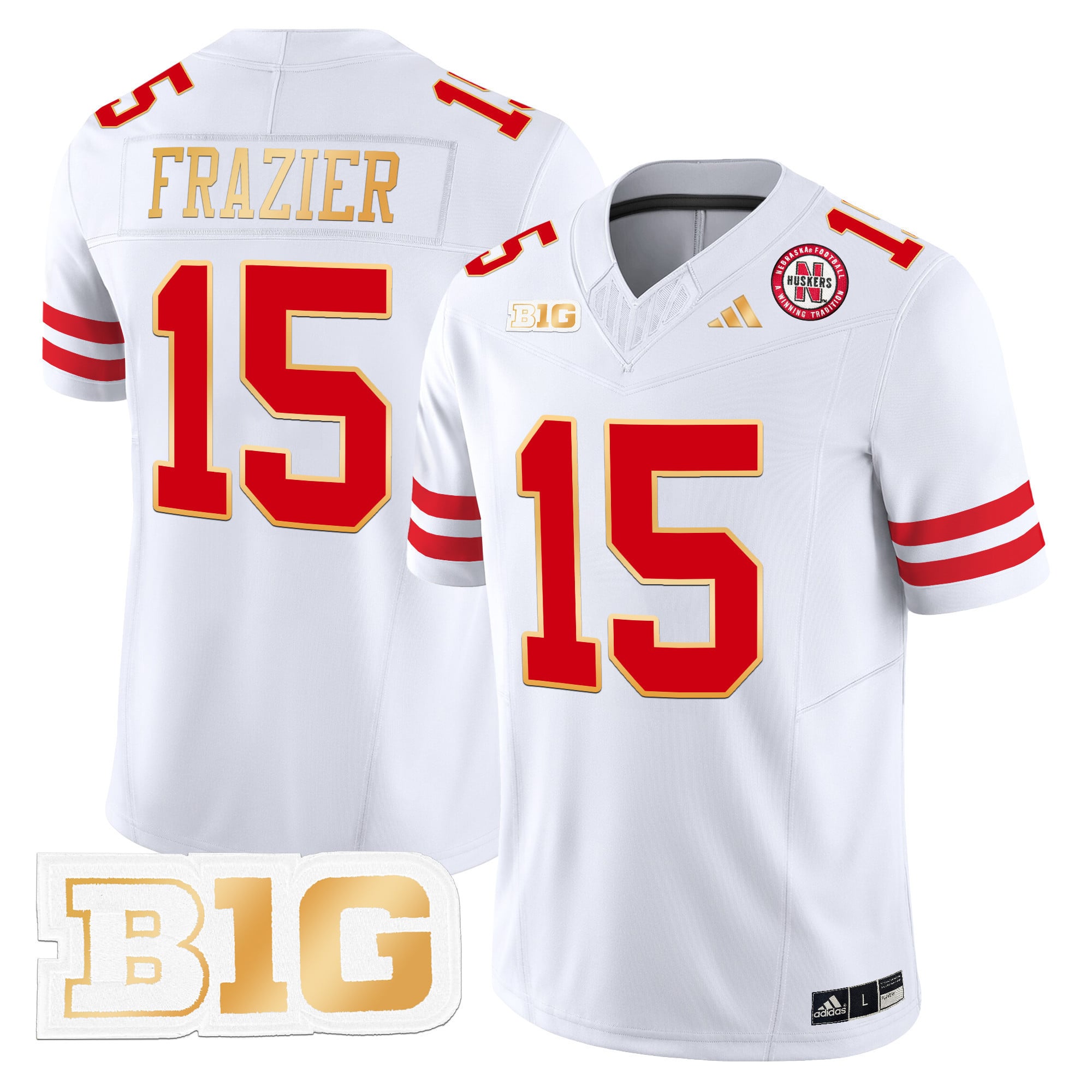 Men's Nebraska Cornhuskers 2024 Gold Trim Vapor Limited Jersey - All Stitched