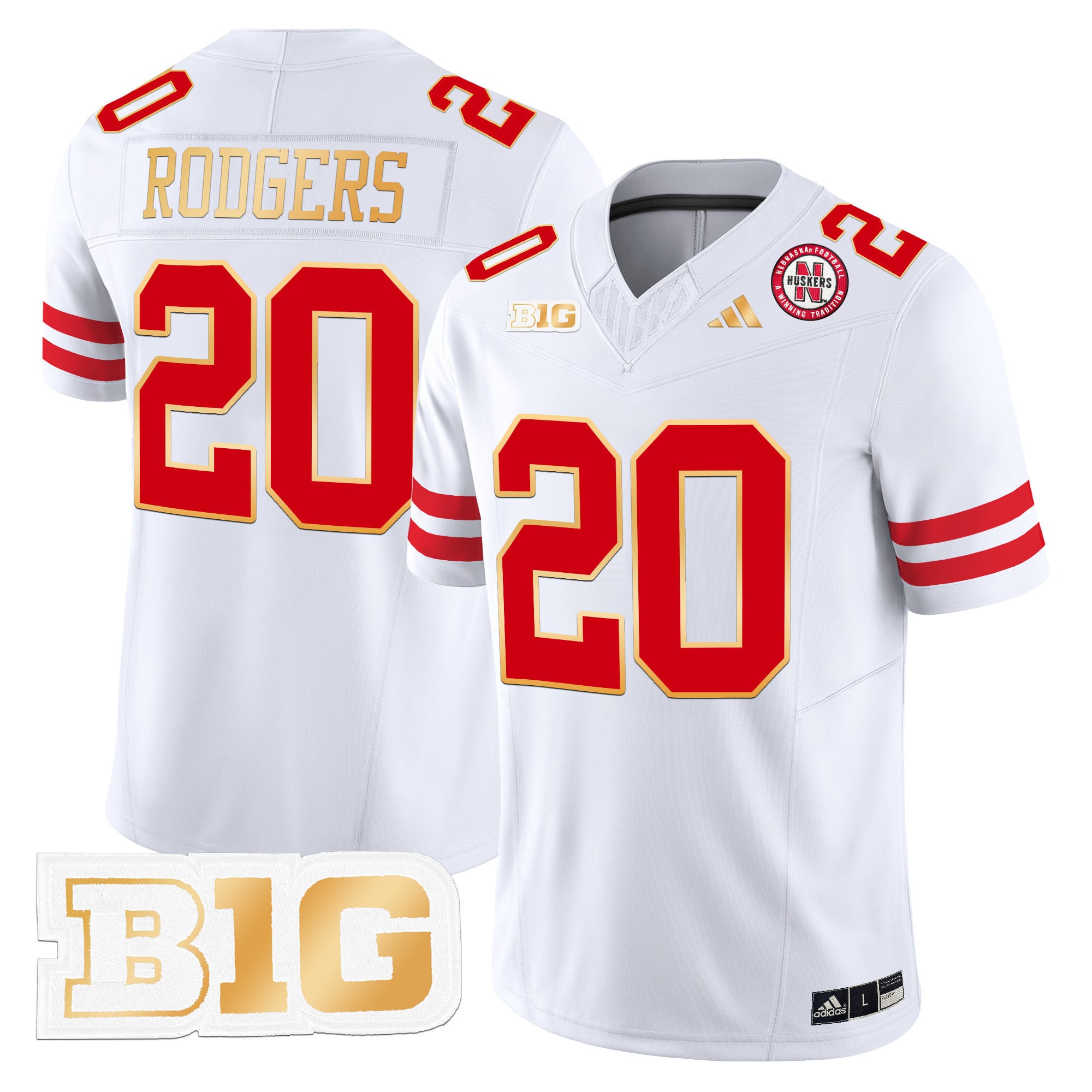 Men's Nebraska Cornhuskers 2024 Gold Trim Vapor Limited Jersey - All Stitched