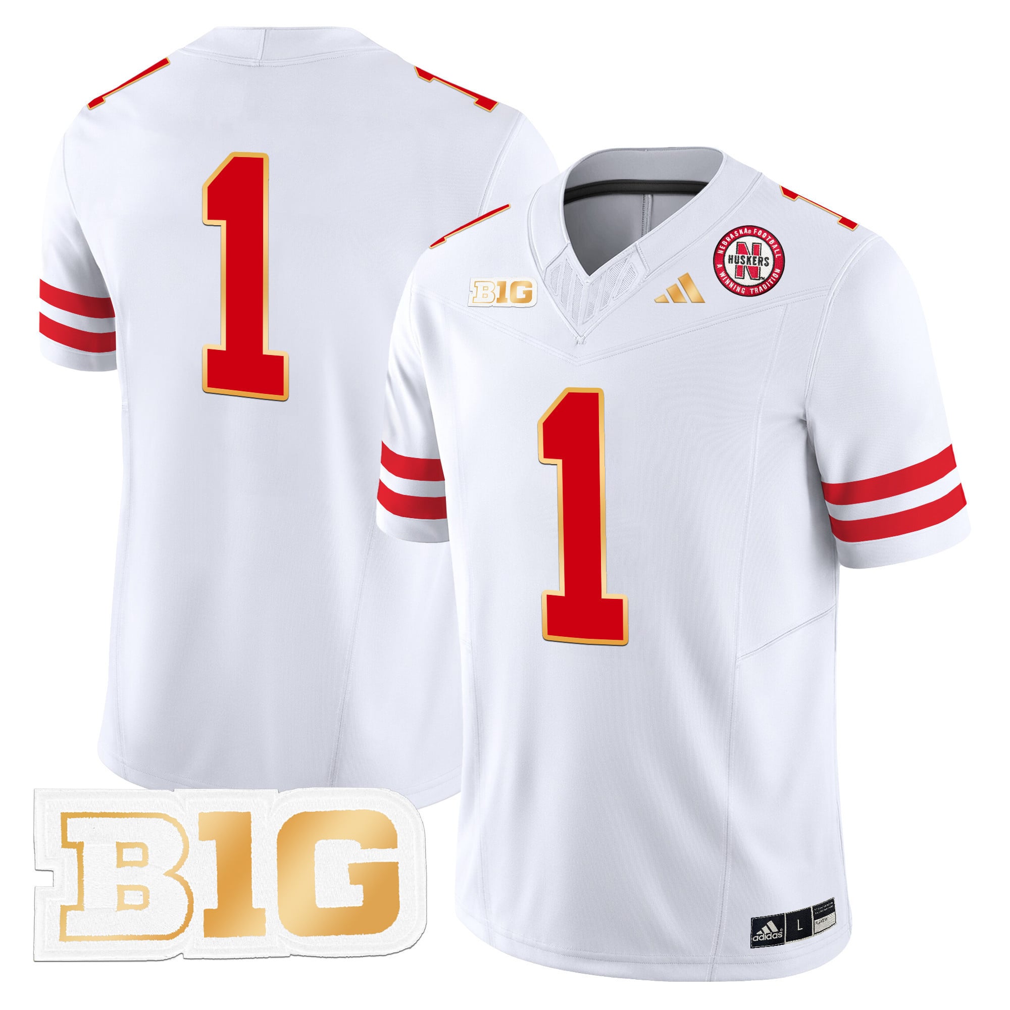 Men's Nebraska Cornhuskers 2024 Gold Trim Vapor Limited Jersey - All Stitched