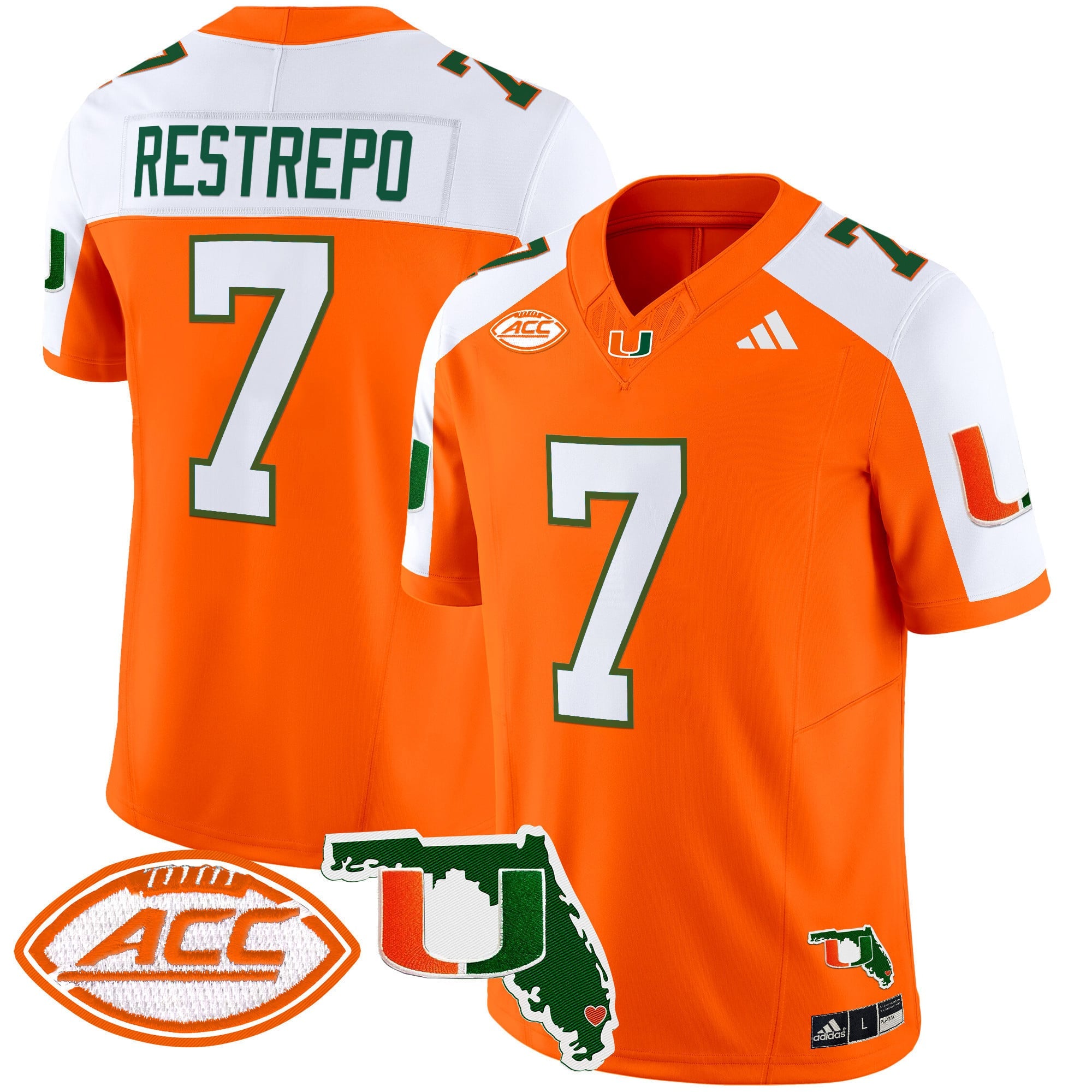 Men's Miami Hurricanes 2024 Florida Patch Vapor Limited Jersey - All Stitched