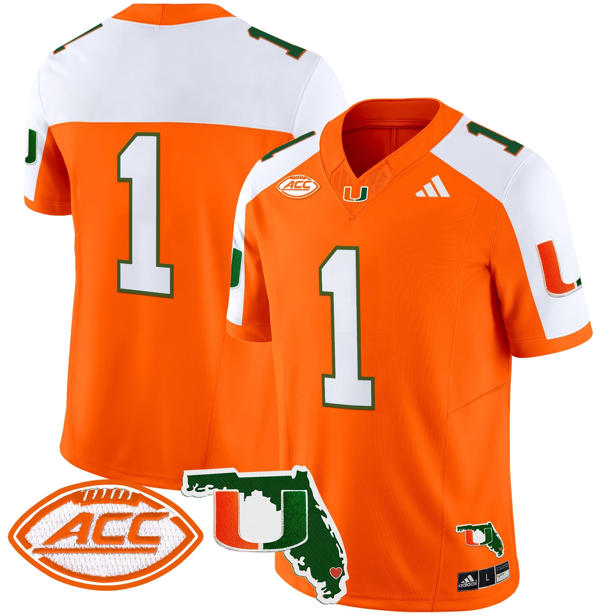 Men's Miami Hurricanes 2024 Florida Patch Vapor Limited Jersey - All Stitched