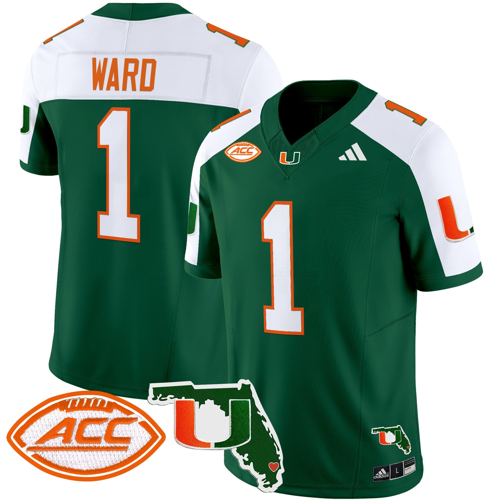 Men's Miami Hurricanes 2024 Florida Patch Vapor Limited Jersey - All Stitched