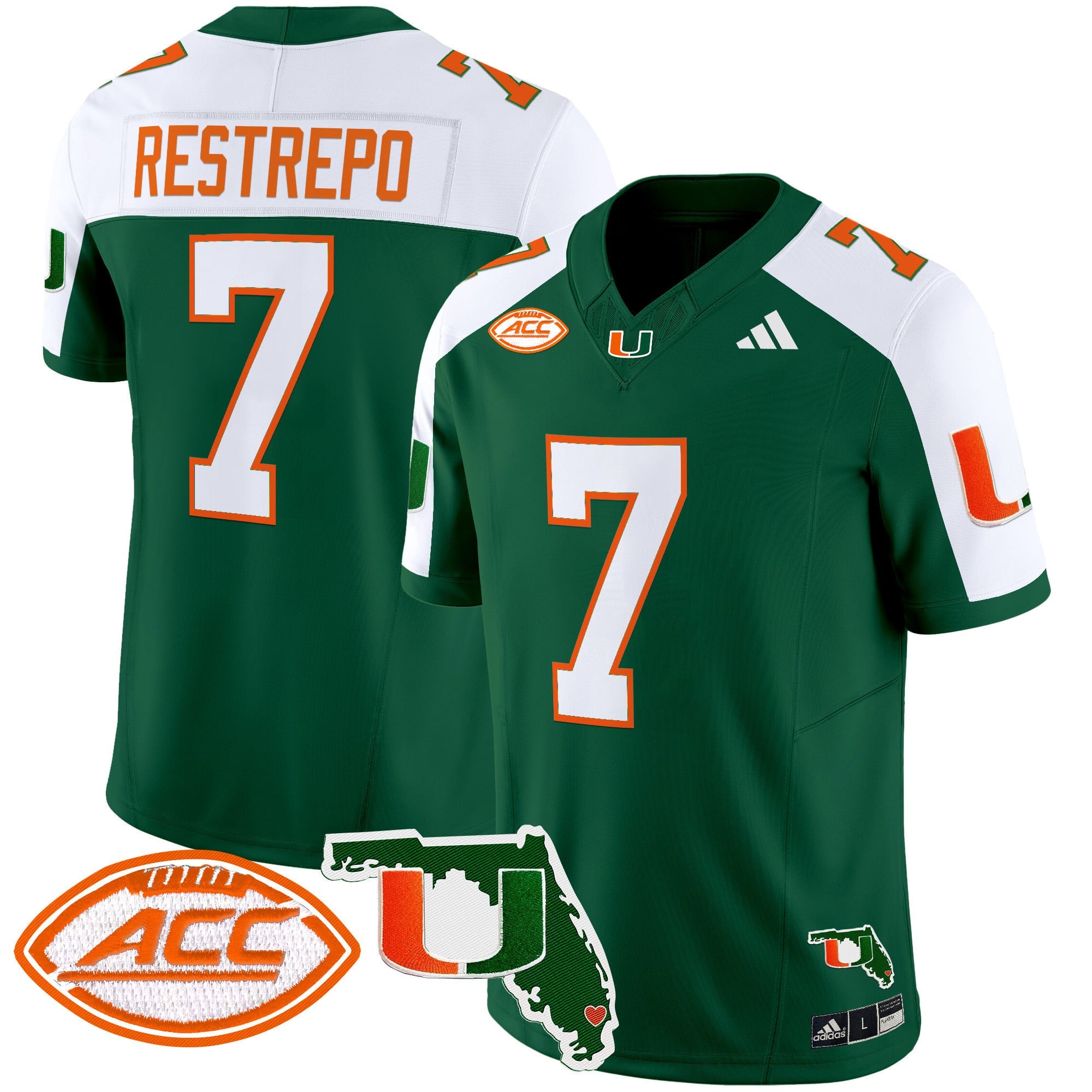 Men's Miami Hurricanes 2024 Florida Patch Vapor Limited Jersey - All Stitched