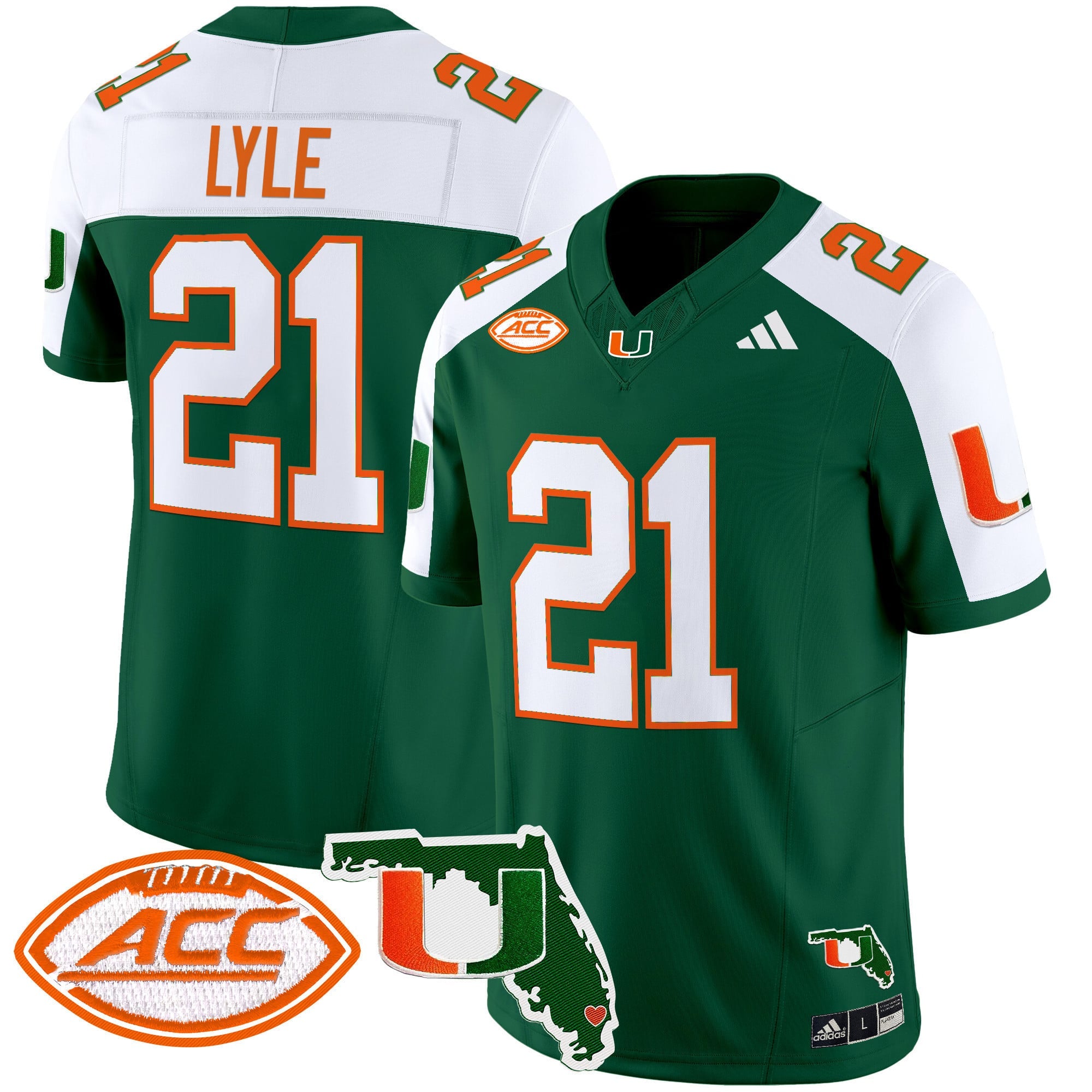 Men's Miami Hurricanes 2024 Florida Patch Vapor Limited Jersey - All Stitched
