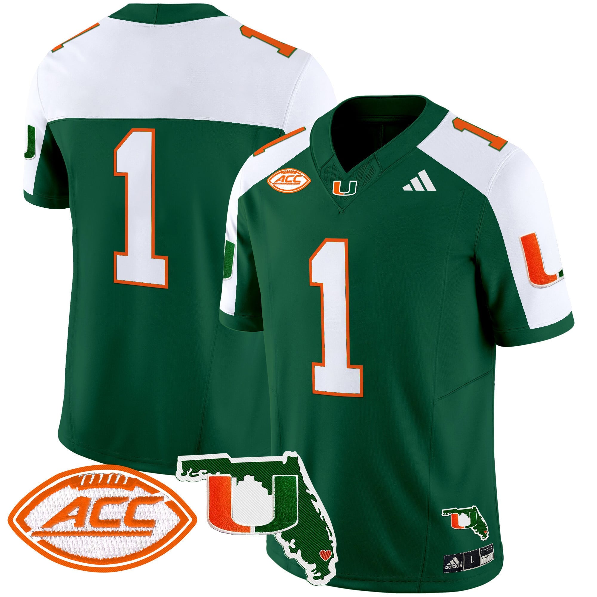 Men's Miami Hurricanes 2024 Florida Patch Vapor Limited Jersey - All Stitched