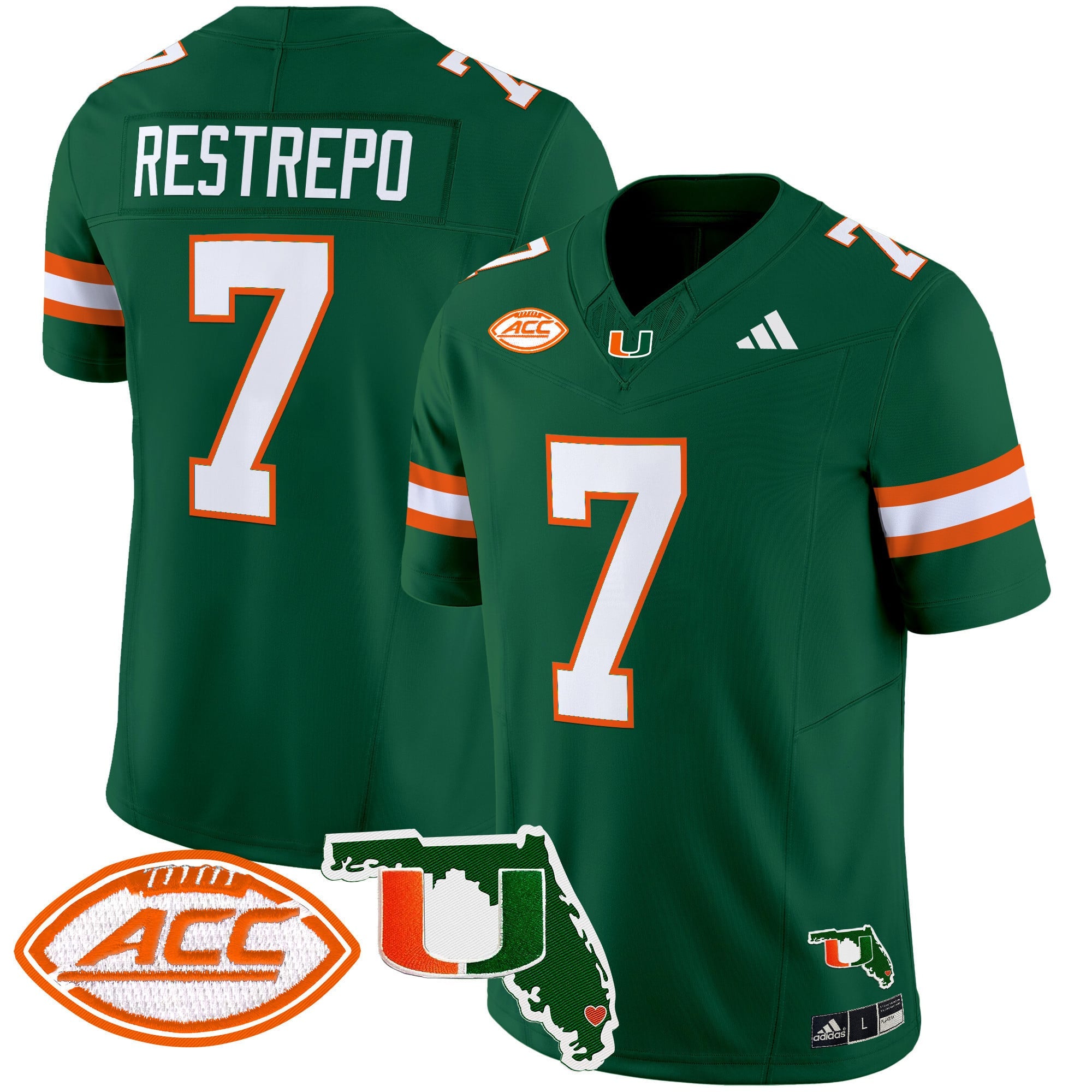 Men's Miami Hurricanes 2024 Florida Patch Vapor Limited Jersey - All Stitched