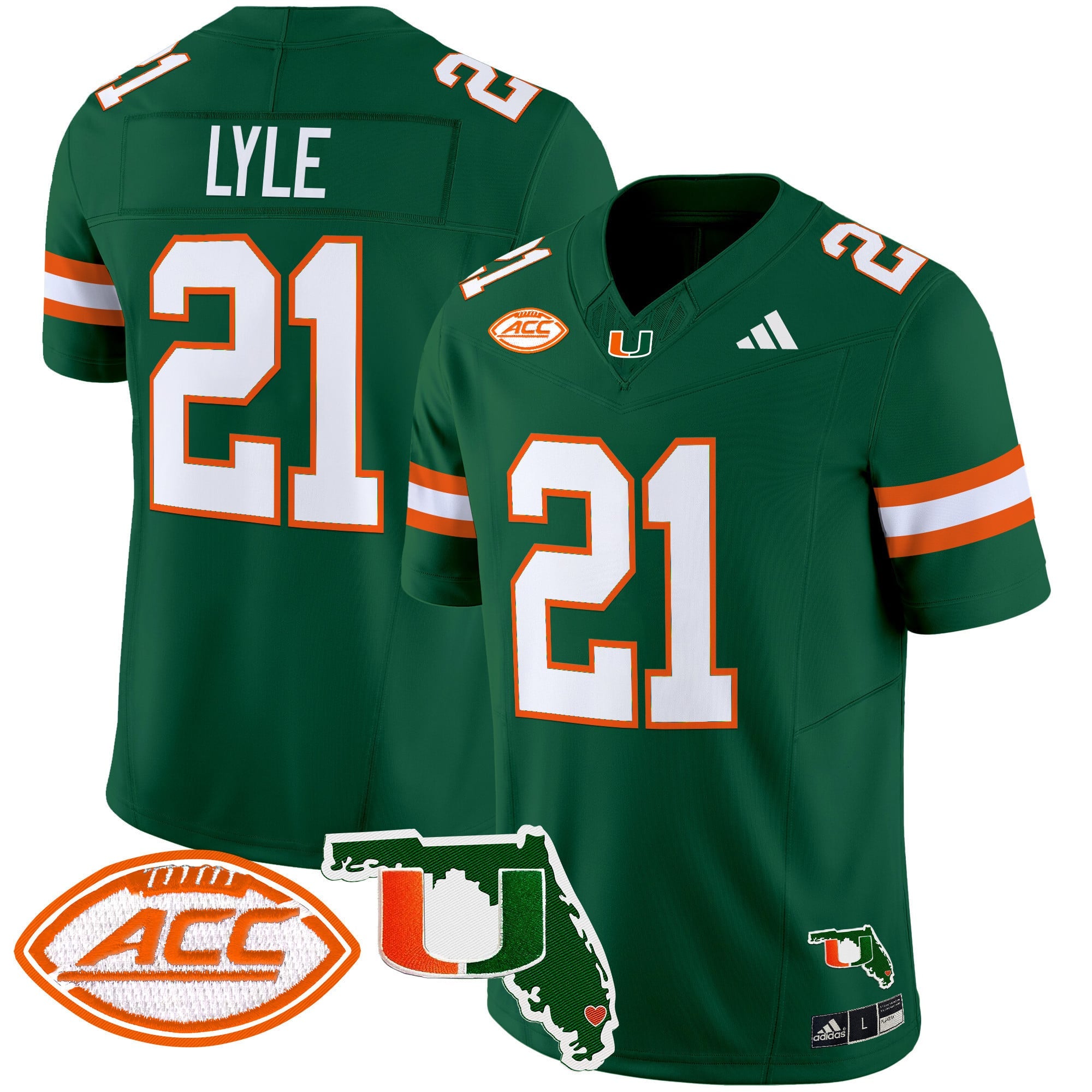 Men's Miami Hurricanes 2024 Florida Patch Vapor Limited Jersey - All Stitched