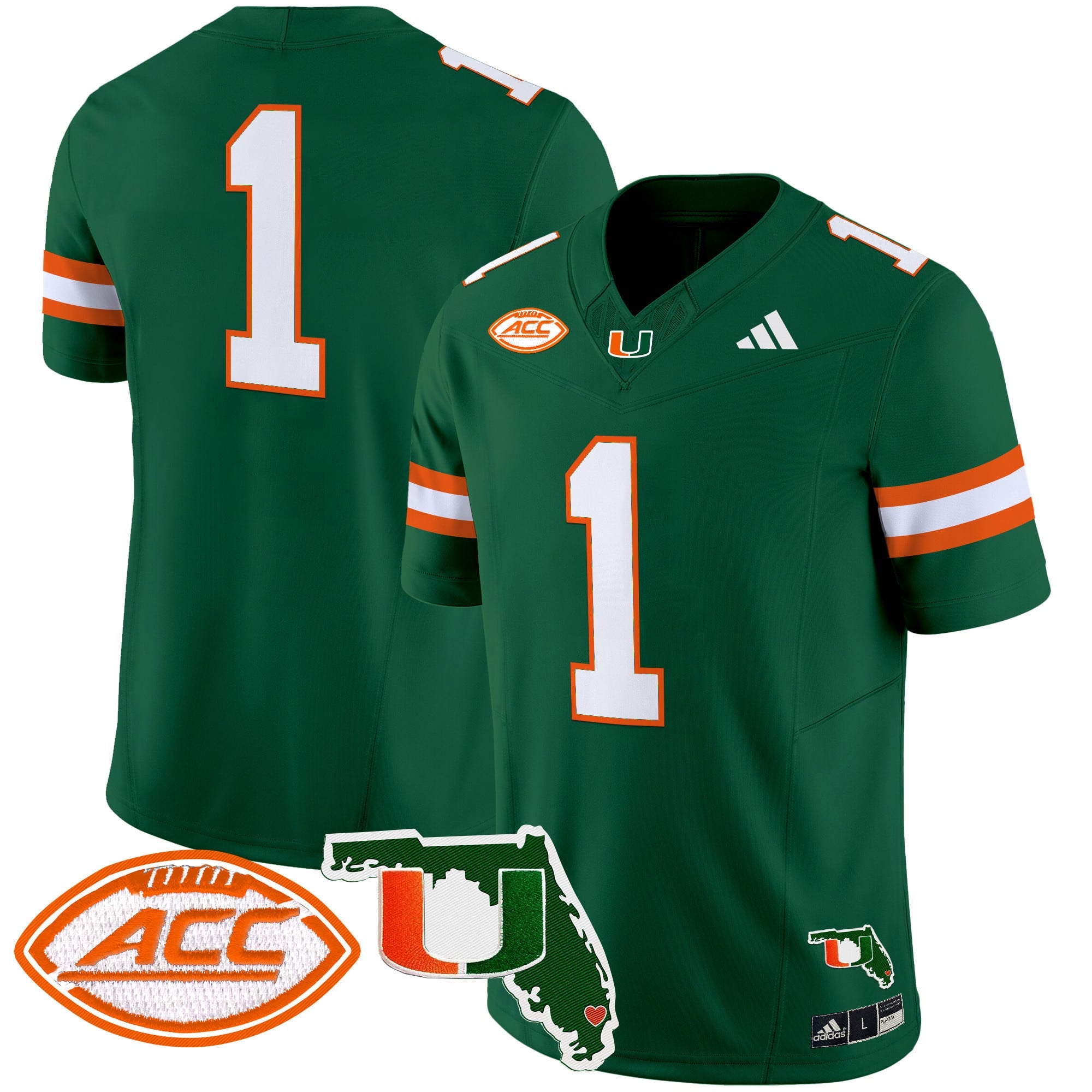 Men's Miami Hurricanes 2024 Florida Patch Vapor Limited Jersey - All Stitched