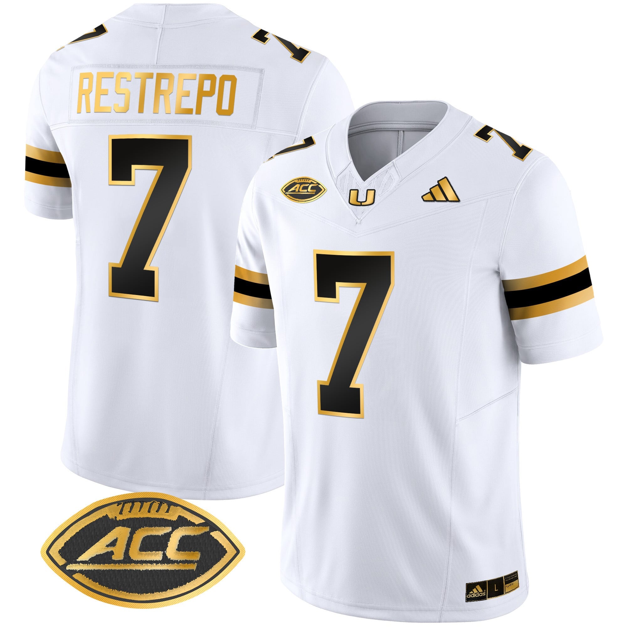 Men's Miami Hurricanes 2024 Gold Vapor Limited Jersey - All Stitched