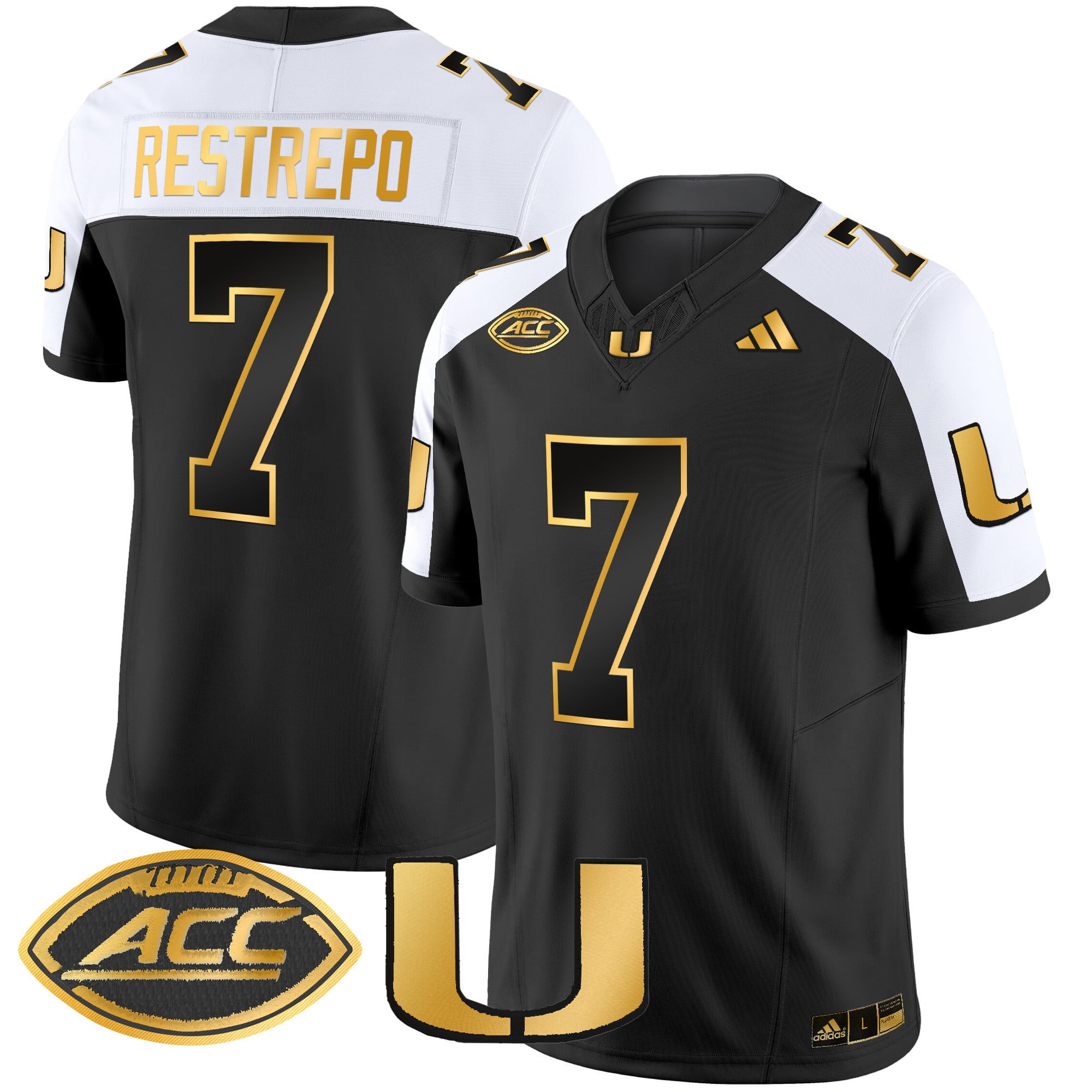Men's Miami Hurricanes 2024 Gold Vapor Limited Jersey - All Stitched