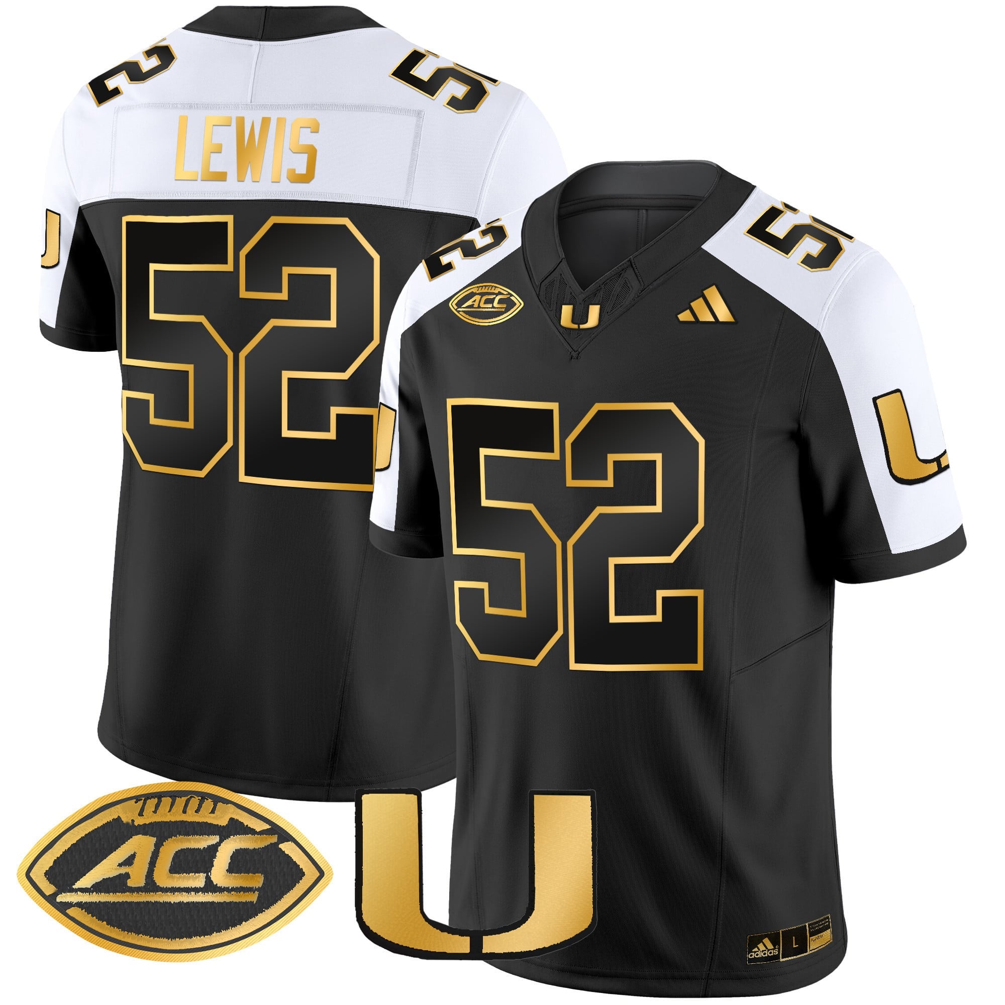 Men's Miami Hurricanes 2024 Gold Vapor Limited Jersey - All Stitched
