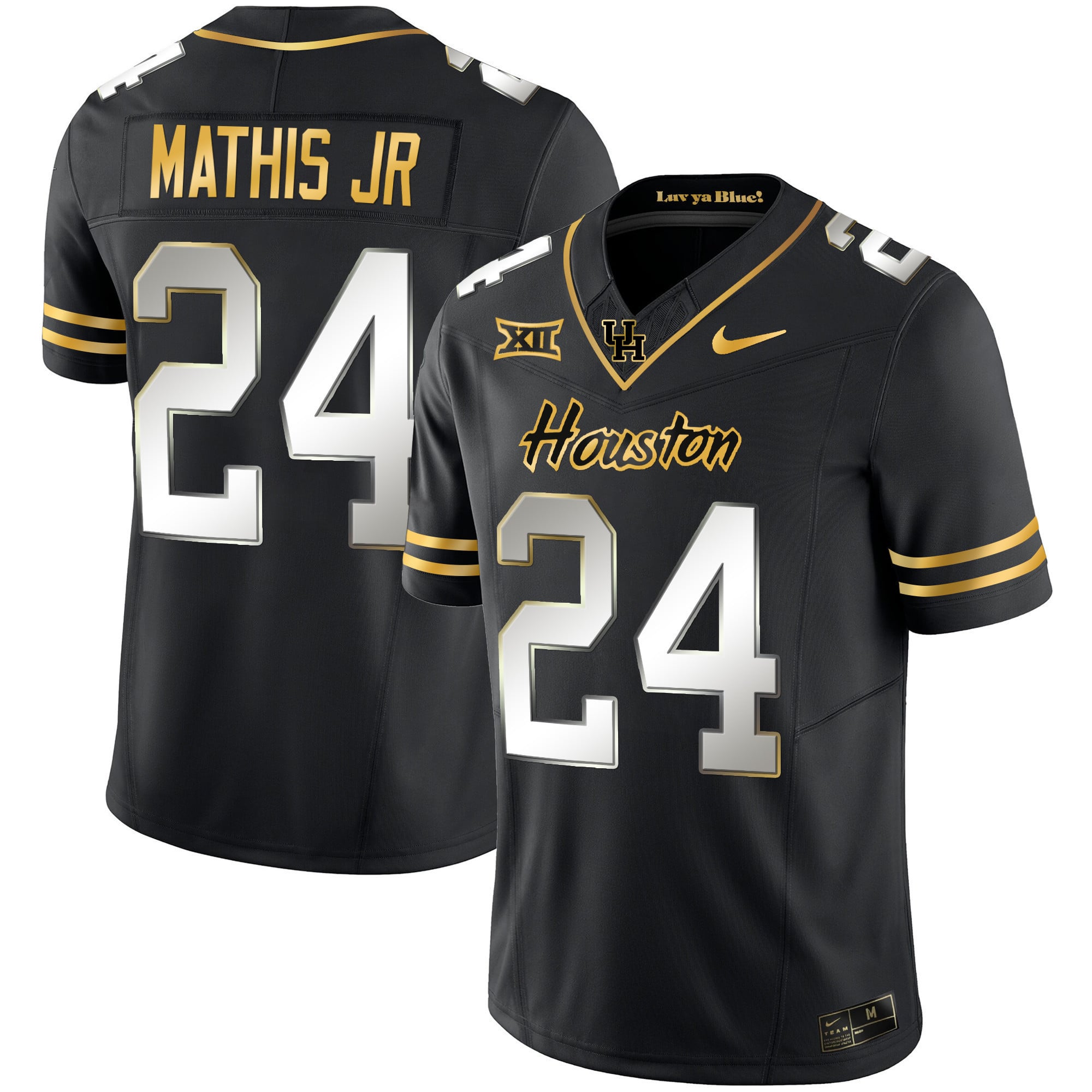 Men's Houston Cougars 2023 Oilers Inspired Gold Jersey - All Stitched