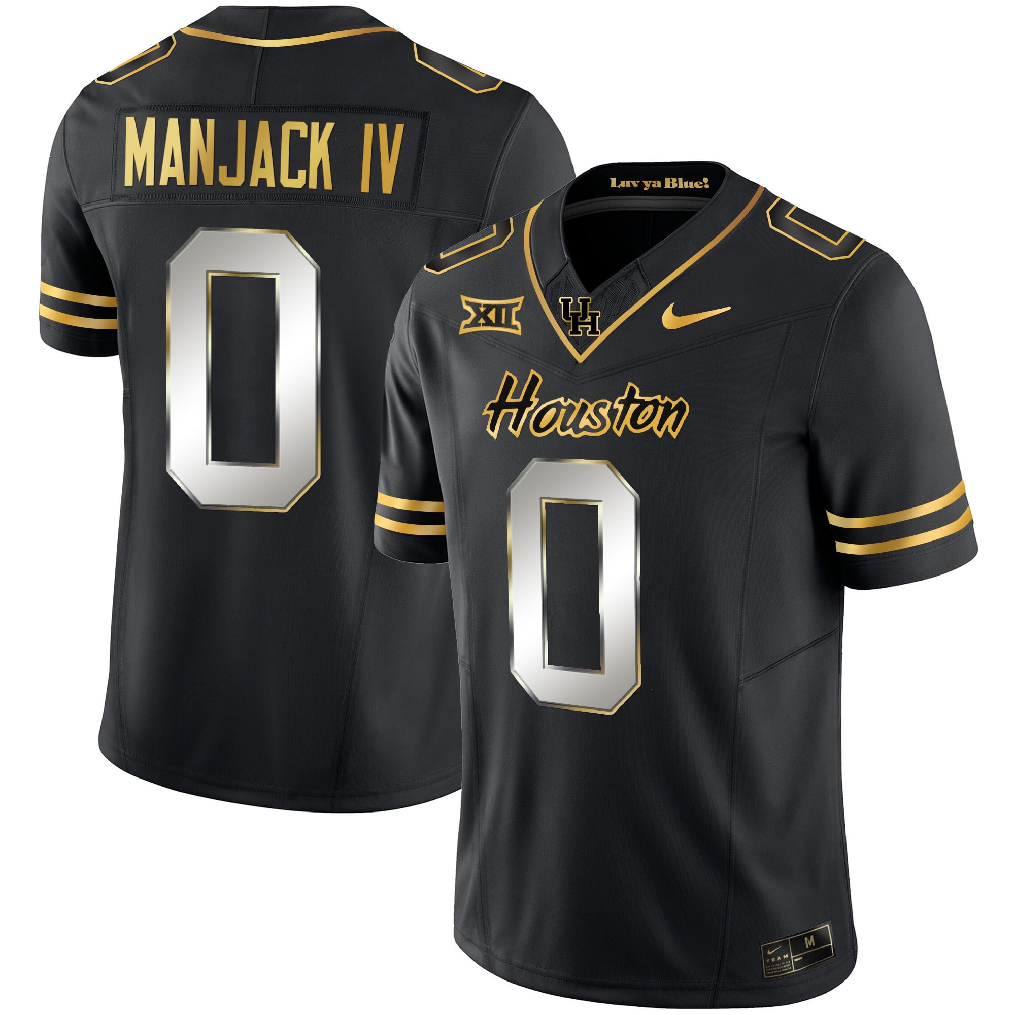 Men's Houston Cougars 2023 Oilers Inspired Gold Jersey - All Stitched
