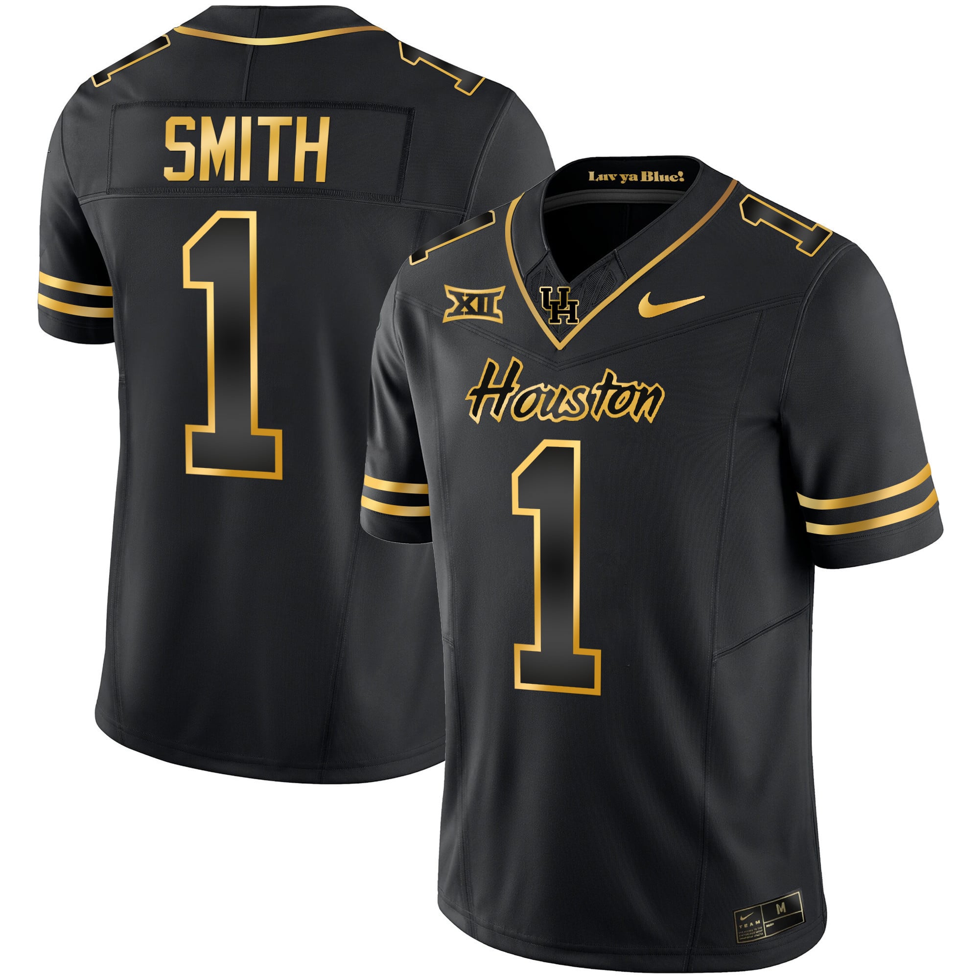 Men's Houston Cougars 2023 Oilers Inspired Gold Jersey - All Stitched