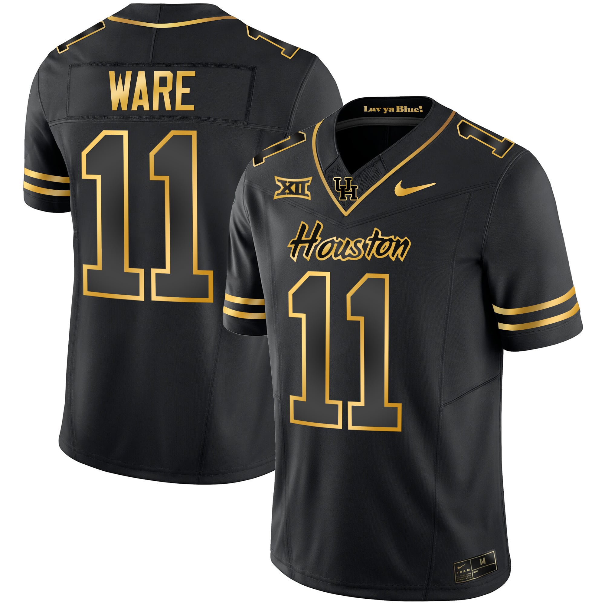 Men's Houston Cougars 2023 Oilers Inspired Gold Jersey - All Stitched