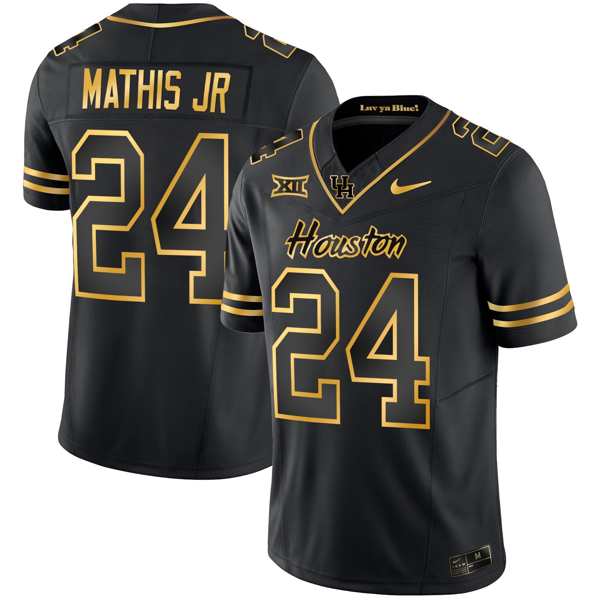 Men's Houston Cougars 2023 Oilers Inspired Gold Jersey - All Stitched