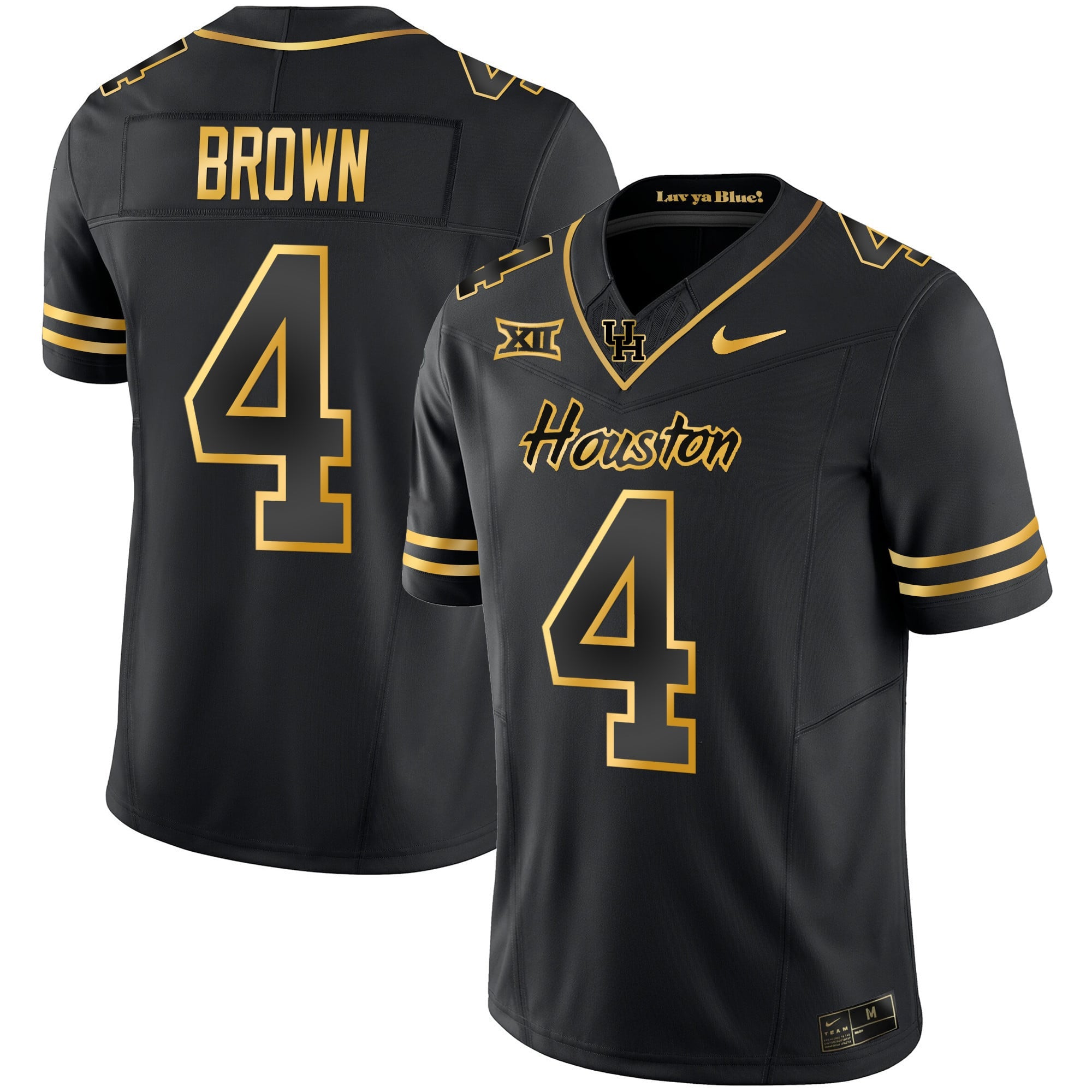 Men's Houston Cougars 2023 Oilers Inspired Gold Jersey - All Stitched