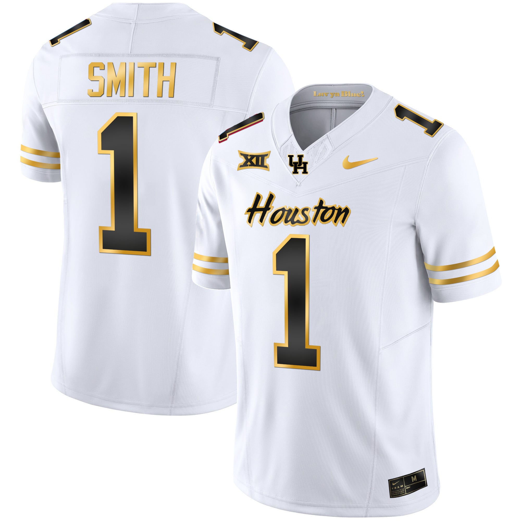 Men's Houston Cougars 2023 Oilers Inspired Gold Jersey - All Stitched