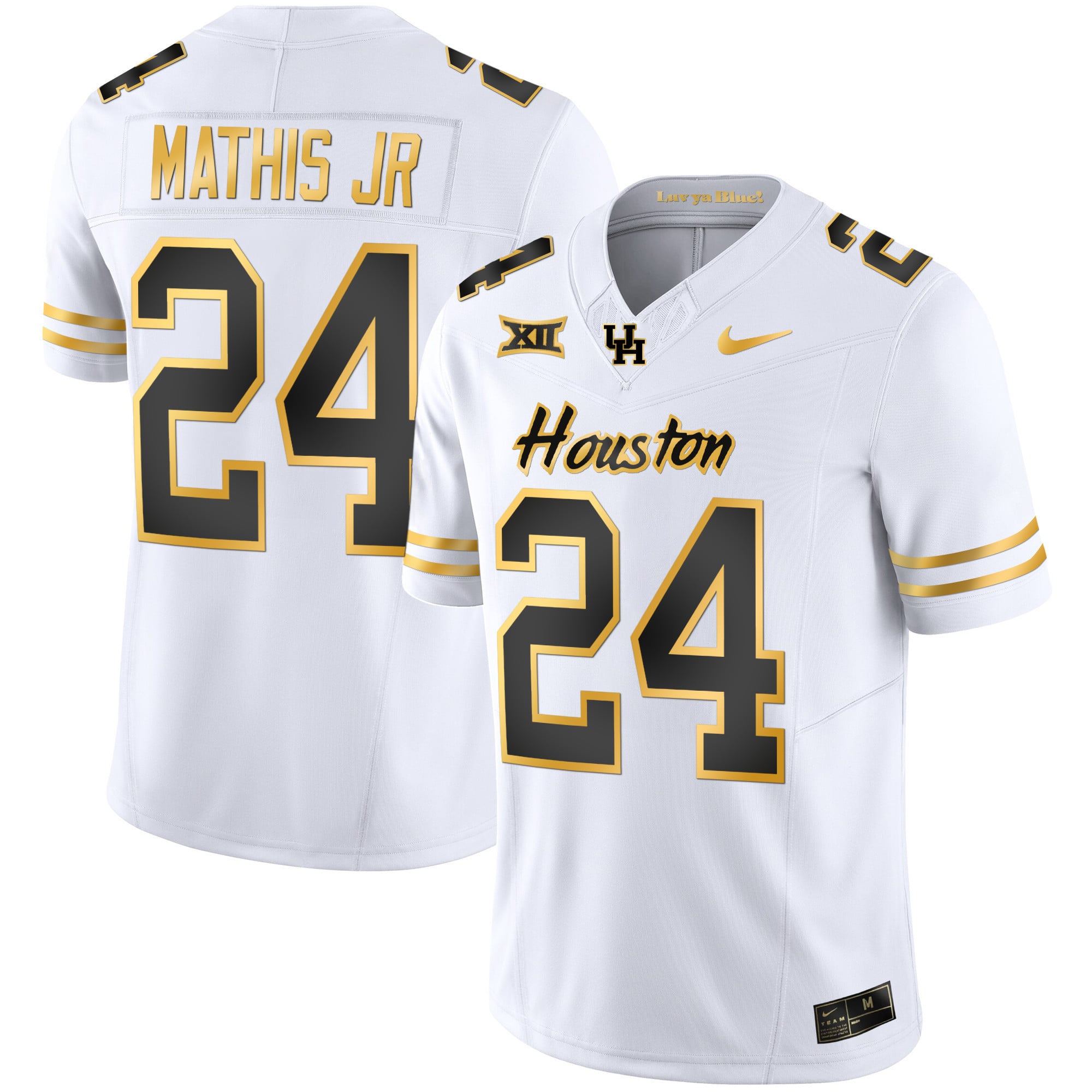 Men's Houston Cougars 2023 Oilers Inspired Gold Jersey - All Stitched