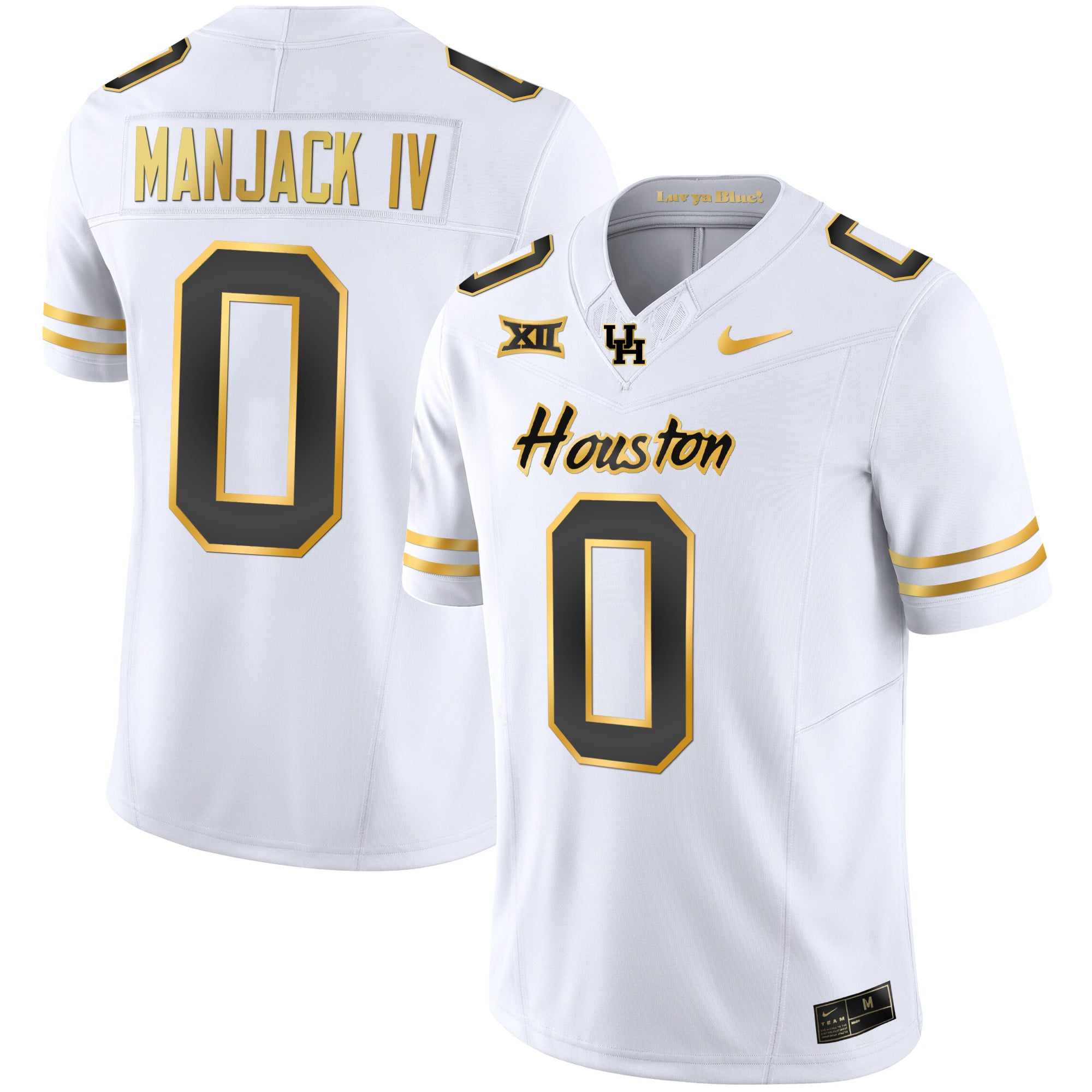 Men's Houston Cougars 2023 Oilers Inspired Gold Jersey - All Stitched