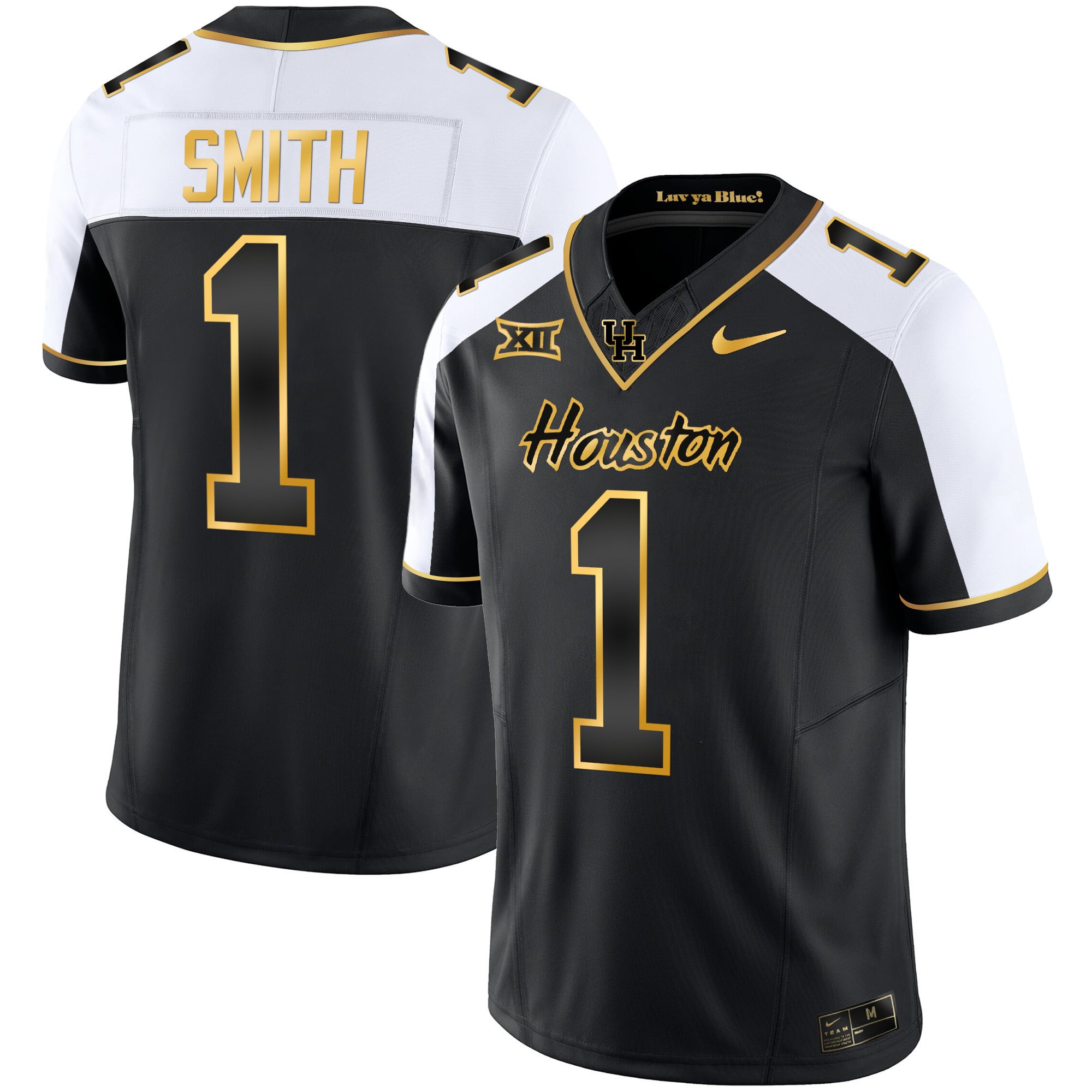 Men's Houston Cougars 2023 Oilers Inspired Gold Jersey - All Stitched