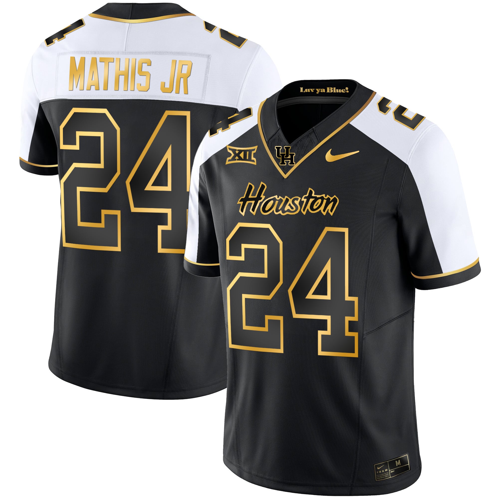 Men's Houston Cougars 2023 Oilers Inspired Gold Jersey - All Stitched
