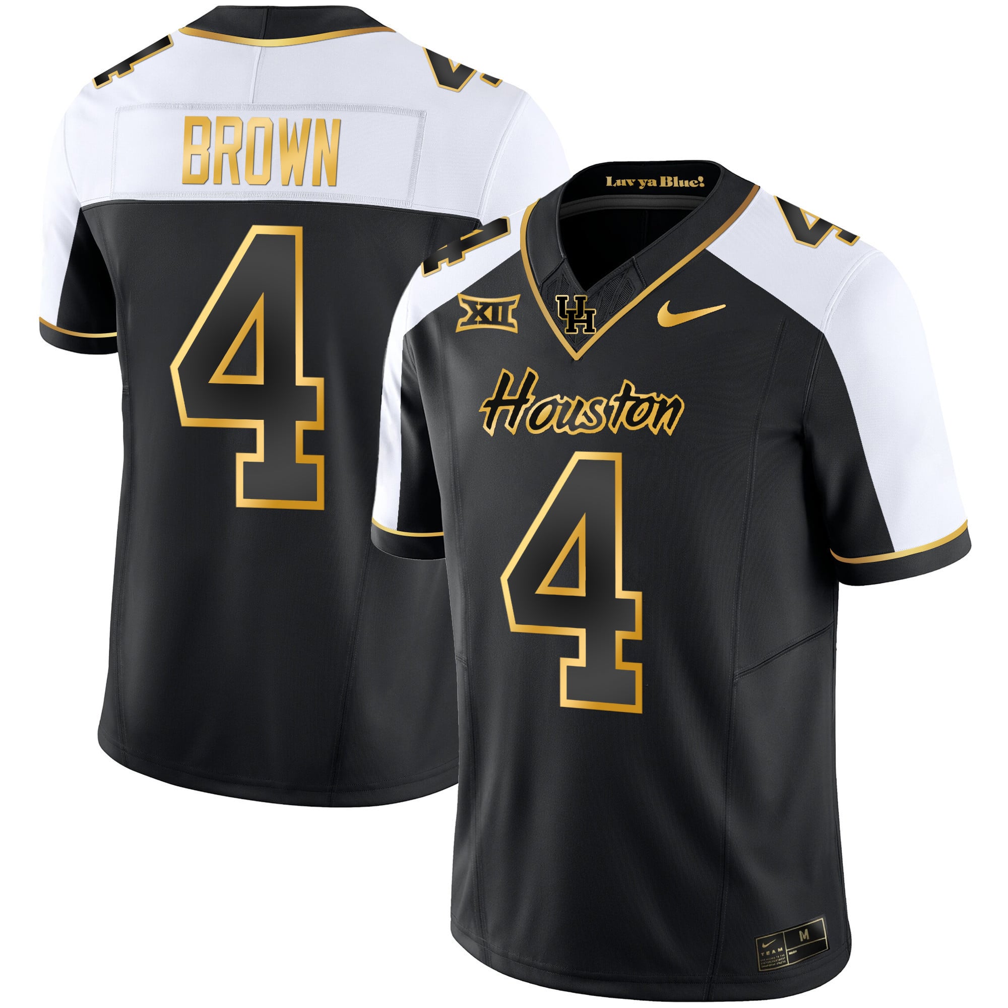 Men's Houston Cougars 2023 Oilers Inspired Gold Jersey - All Stitched