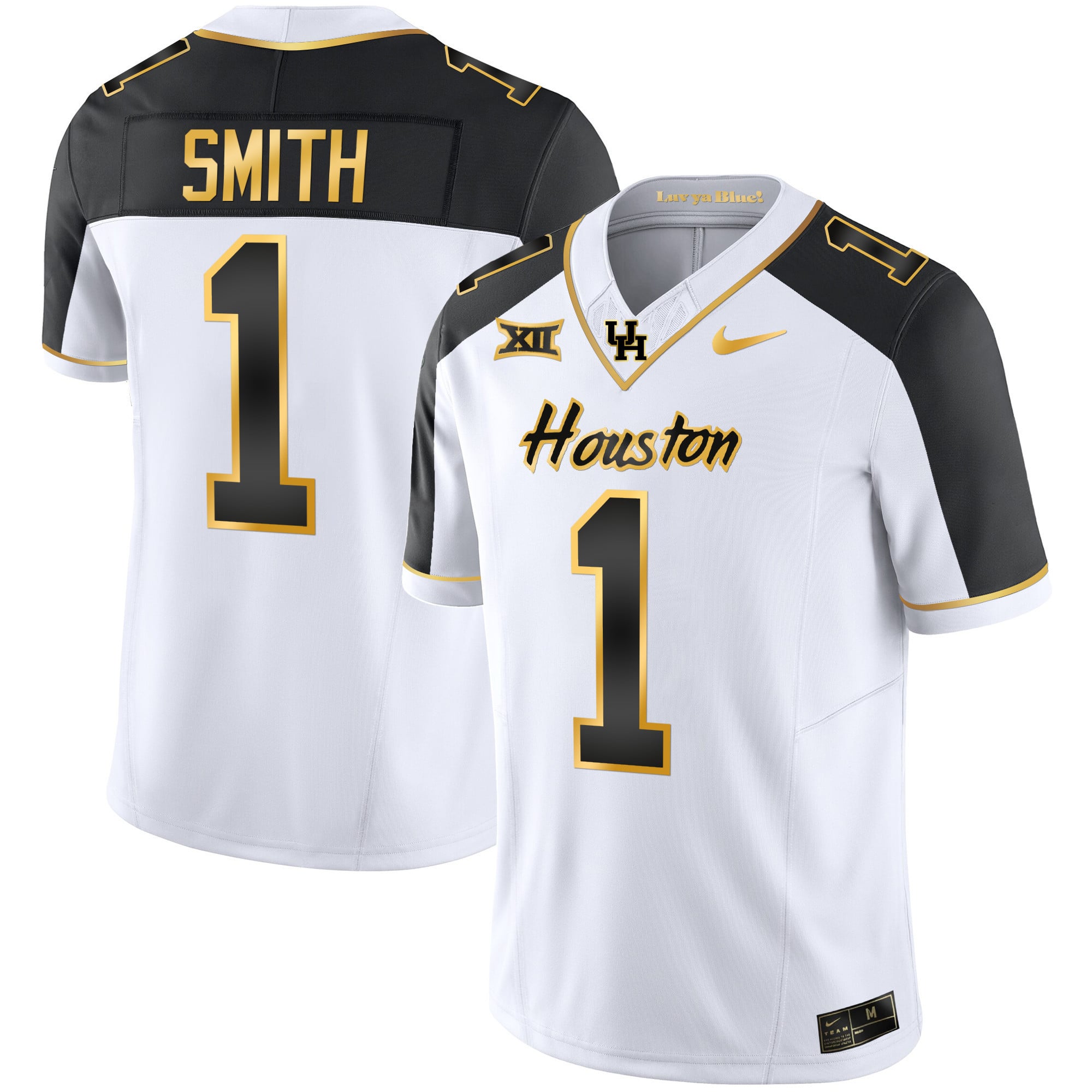 Men's Houston Cougars 2023 Oilers Inspired Gold Jersey - All Stitched
