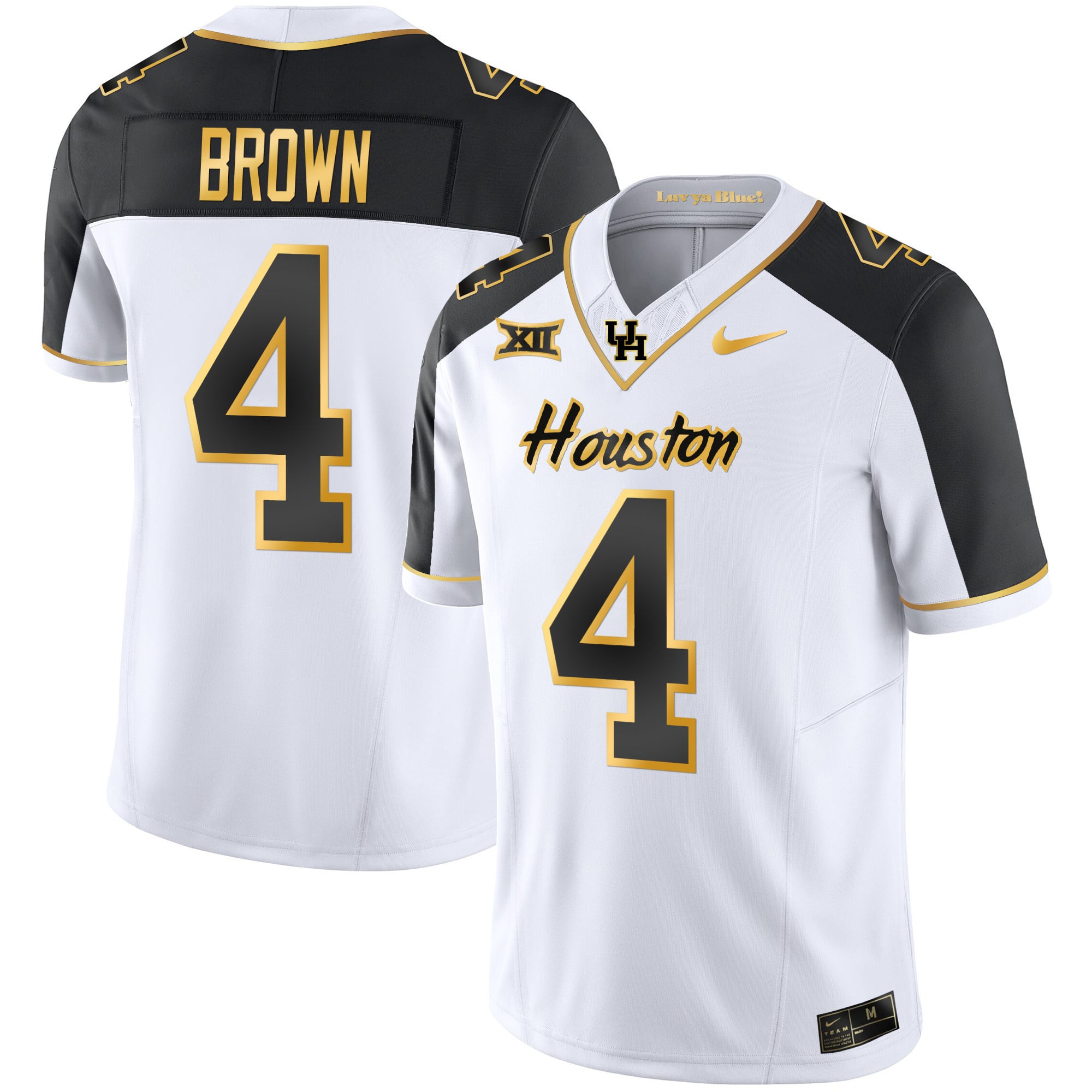 Men's Houston Cougars 2023 Oilers Inspired Gold Jersey - All Stitched
