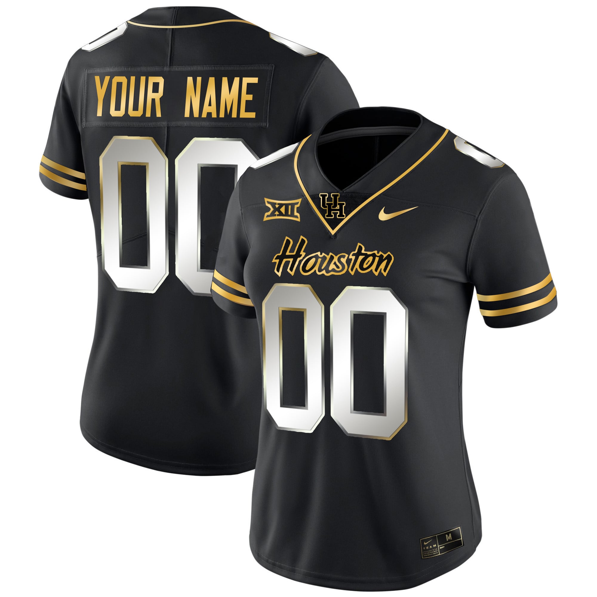 Houston Cougars 2023 Oilers Inspired Gold Custom Jersey - All Stitched