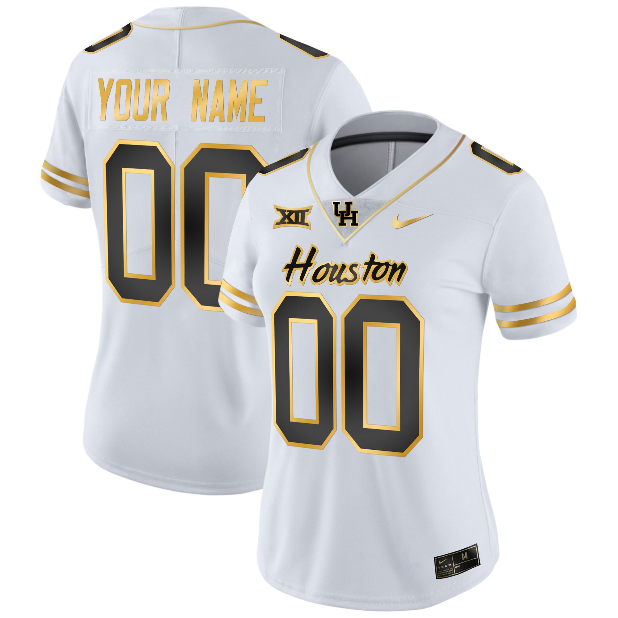 Houston Cougars 2023 Oilers Inspired Gold Custom Jersey - All Stitched