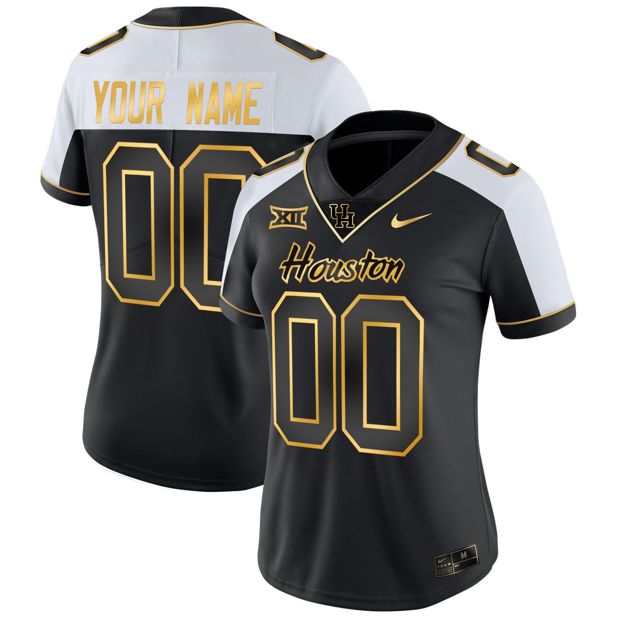 Houston Cougars 2023 Oilers Inspired Gold Custom Jersey - All Stitched