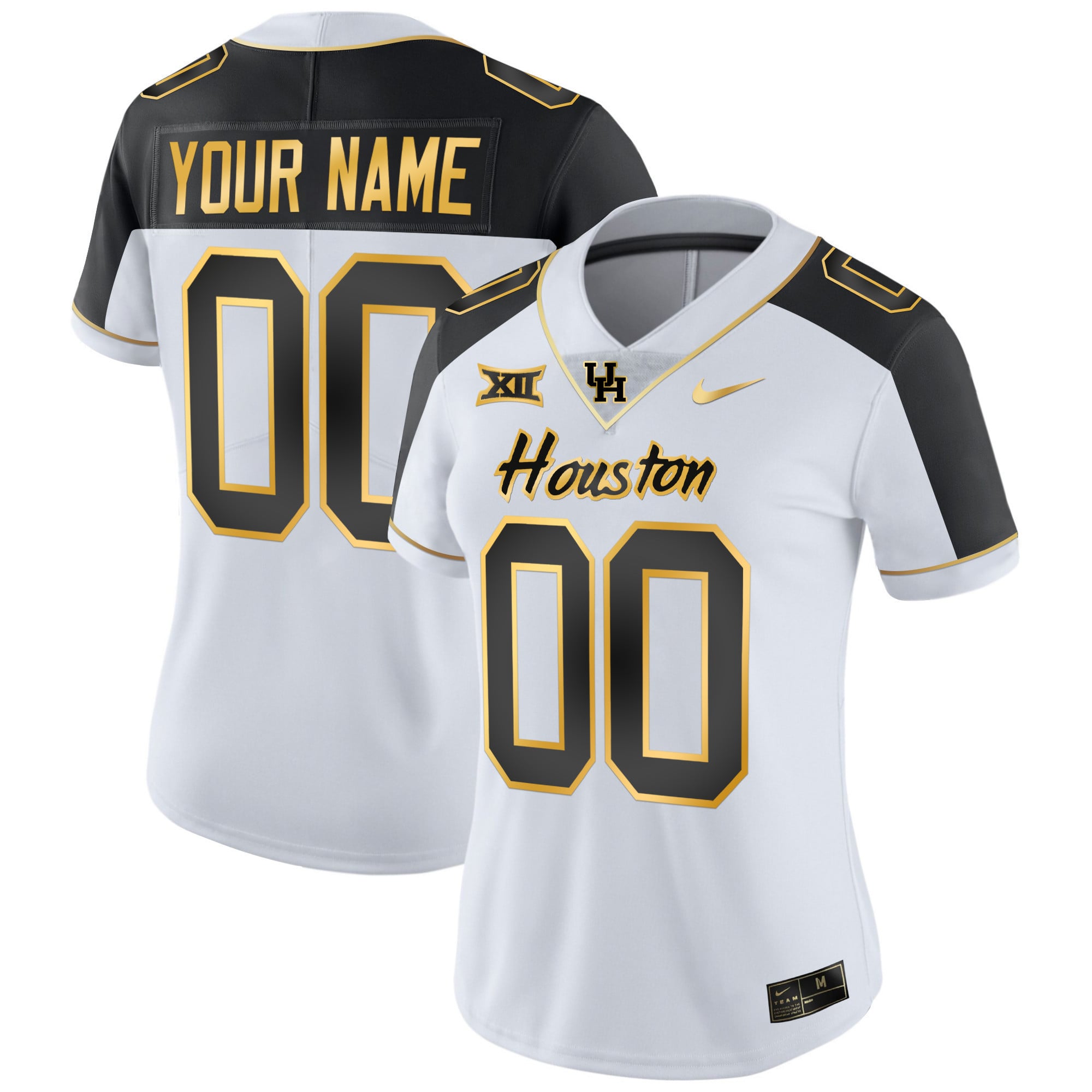 Houston Cougars 2023 Oilers Inspired Gold Custom Jersey - All Stitched