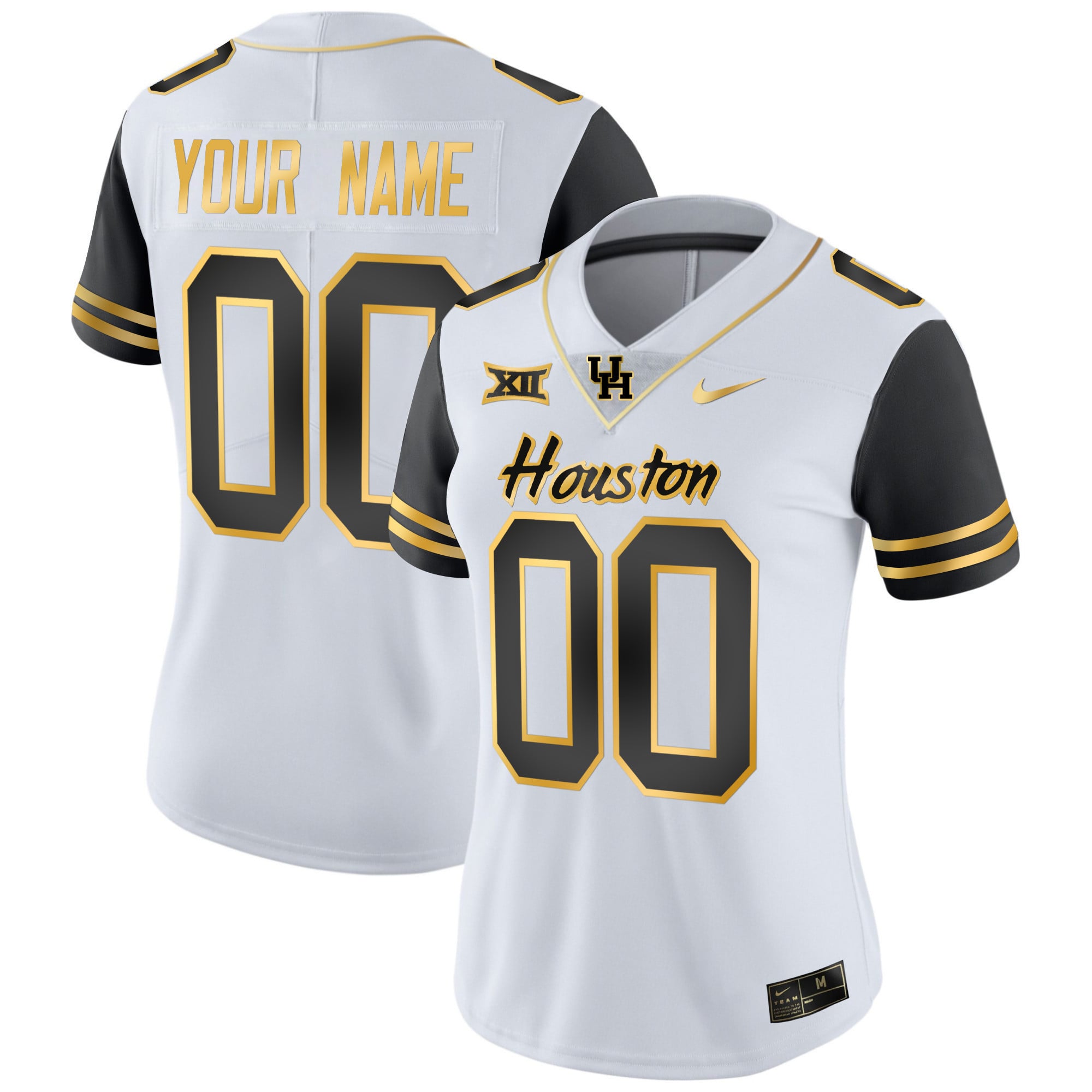 Houston Cougars 2023 Oilers Inspired Gold Custom Jersey - All Stitched