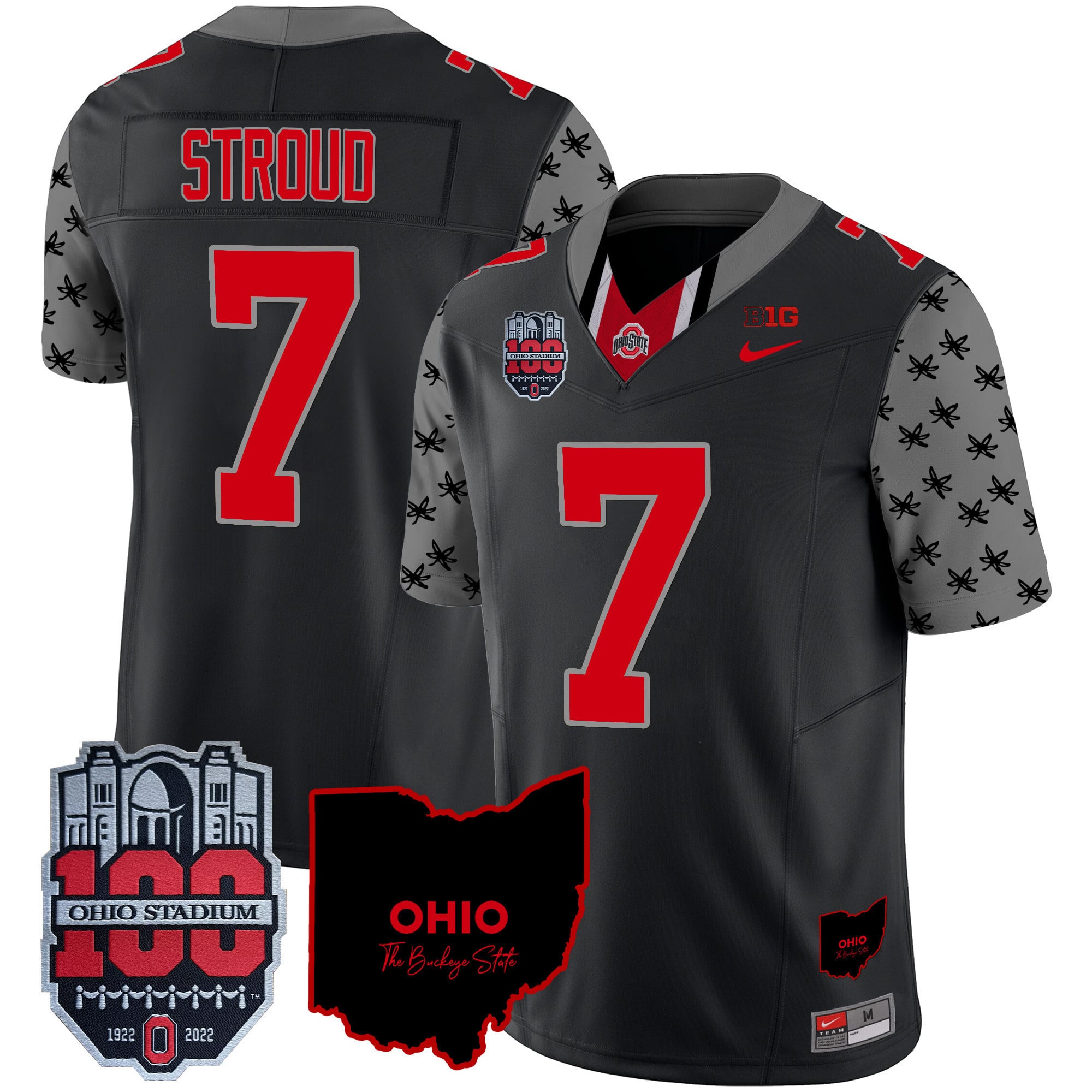 Men's Ohio State Buckeyes 100th Anniversary Patch Vapor Limited Jersey - All Stitched