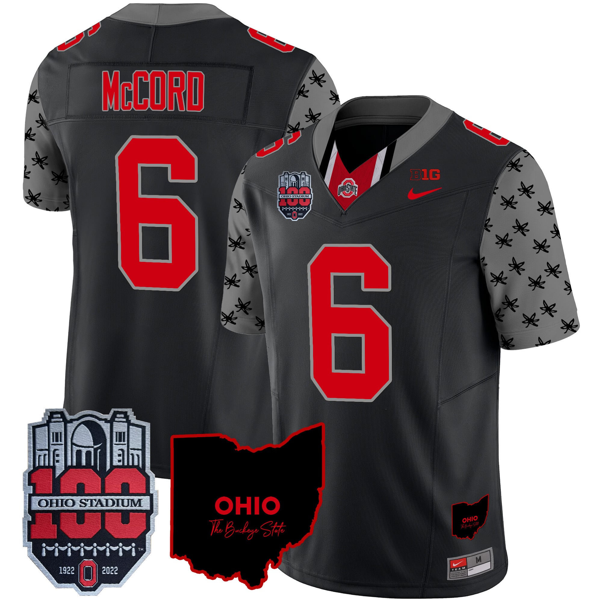 Men's Ohio State Buckeyes 100th Anniversary Patch Vapor Limited Jersey - All Stitched