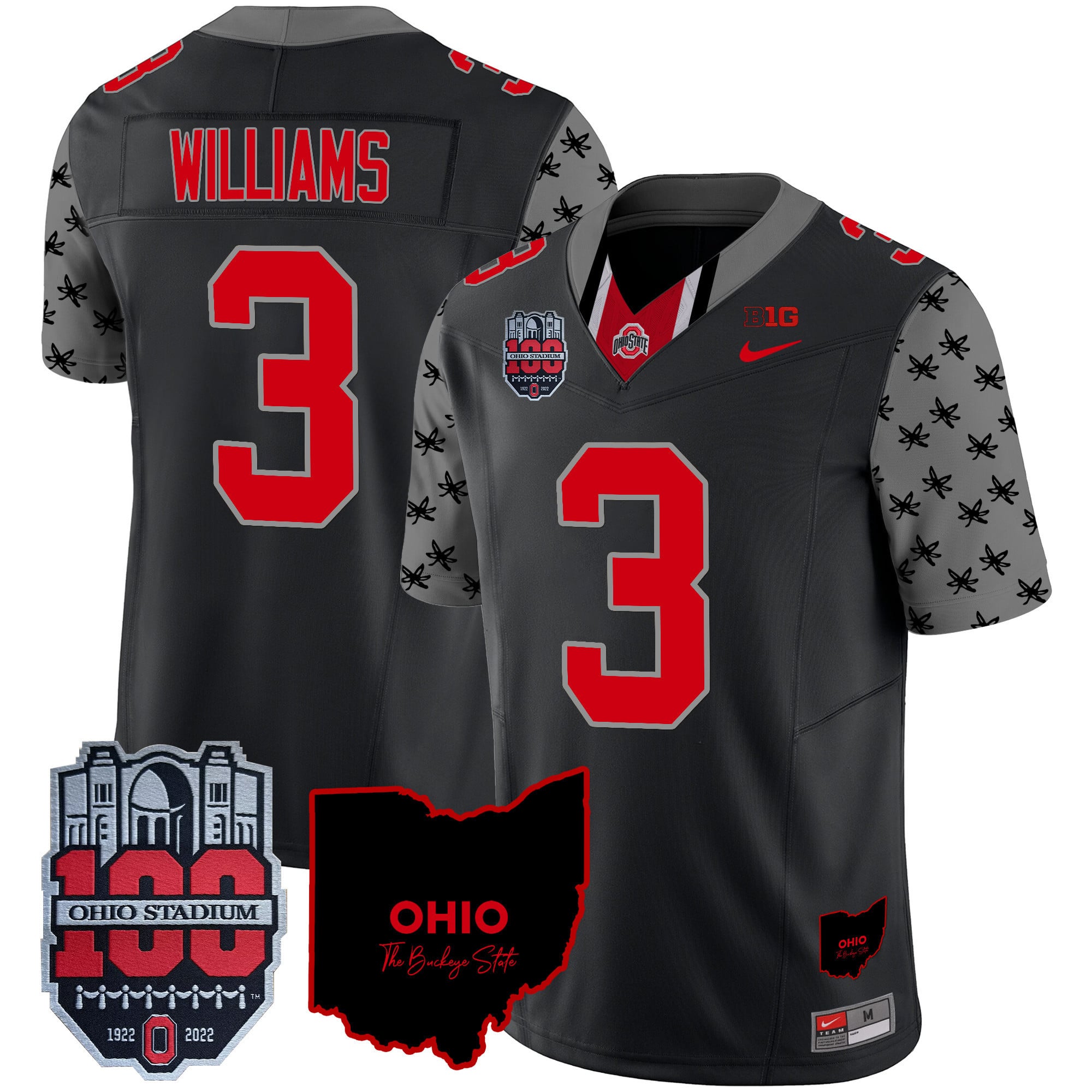 Men's Ohio State Buckeyes 100th Anniversary Patch Vapor Limited Jersey - All Stitched