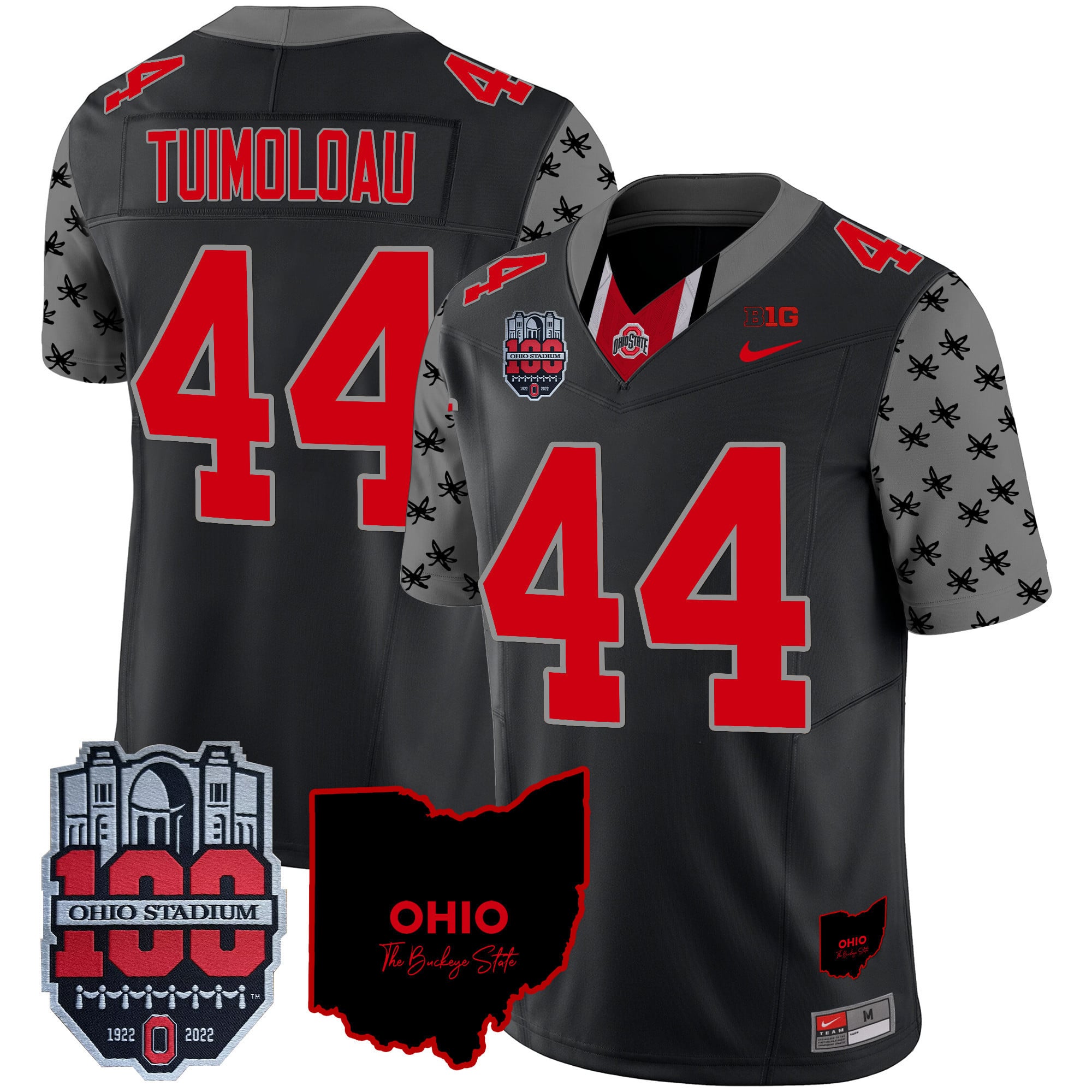 Men's Ohio State Buckeyes 100th Anniversary Patch Vapor Limited Jersey - All Stitched
