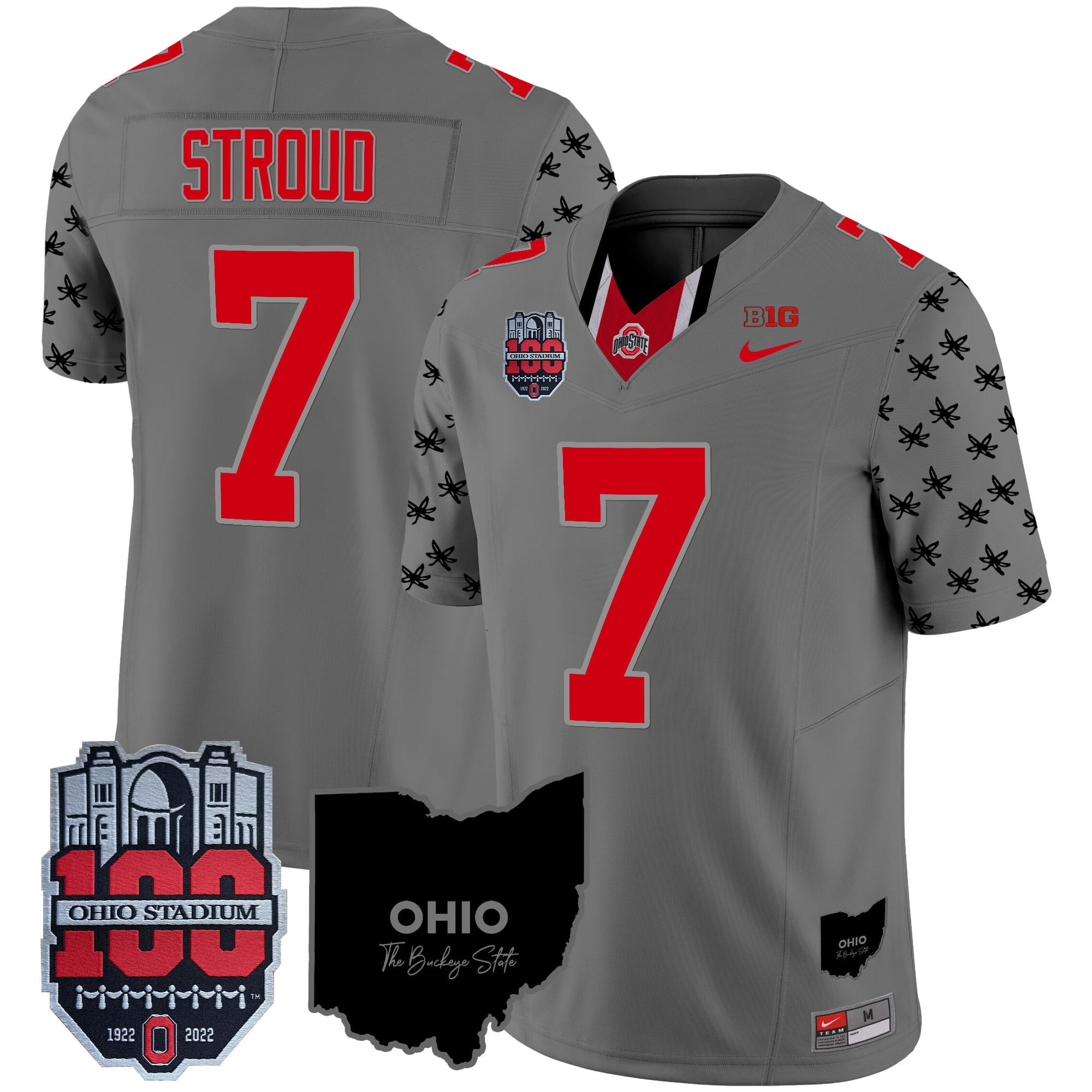 Men's Ohio State Buckeyes 100th Anniversary Patch Vapor Limited Jersey - All Stitched