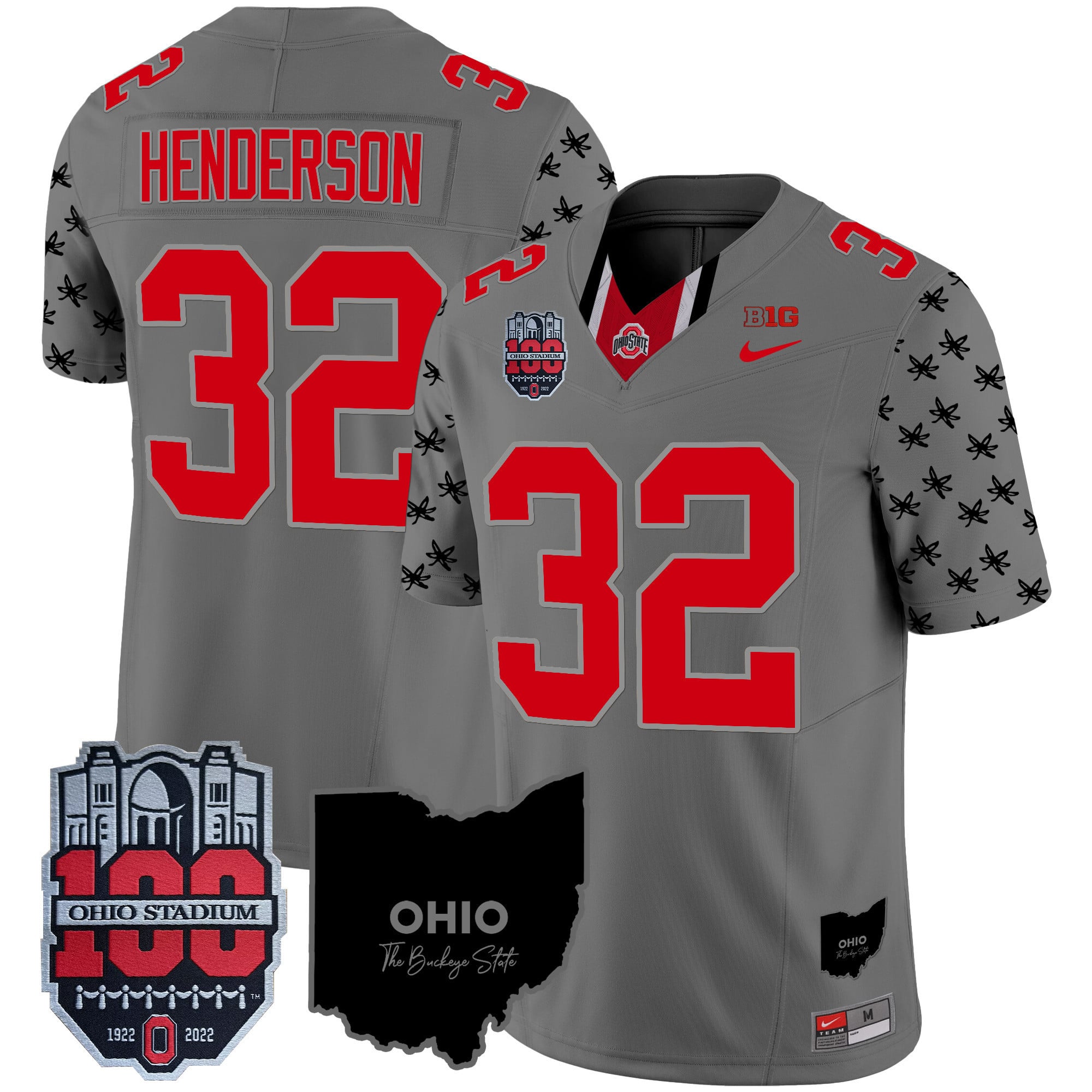 Men's Ohio State Buckeyes 100th Anniversary Patch Vapor Limited Jersey - All Stitched