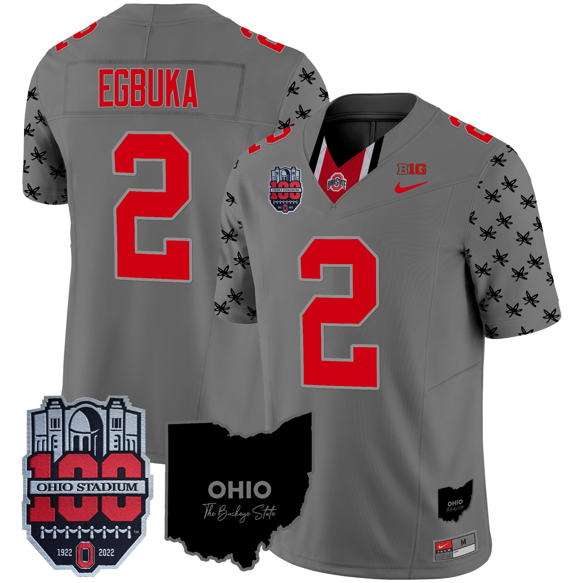 Men's Ohio State Buckeyes 100th Anniversary Patch Vapor Limited Jersey - All Stitched