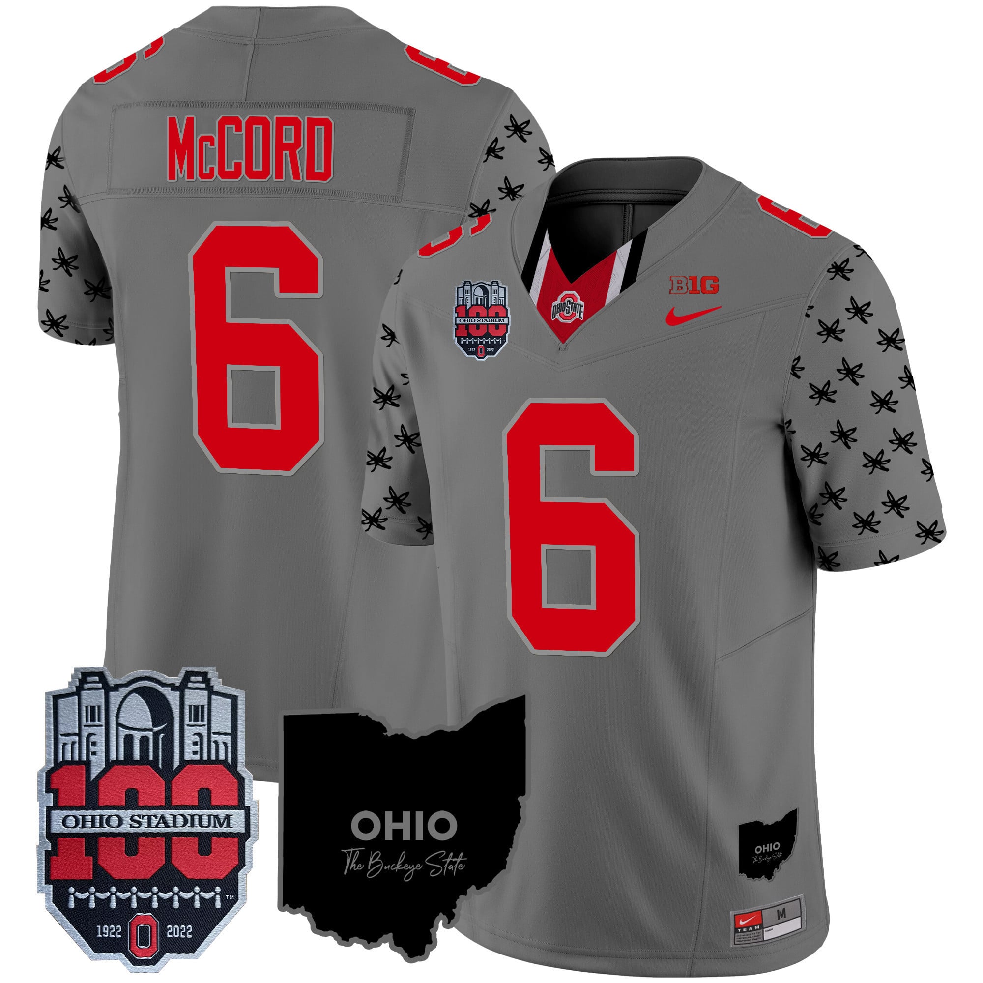 Men's Ohio State Buckeyes 100th Anniversary Patch Vapor Limited Jersey - All Stitched