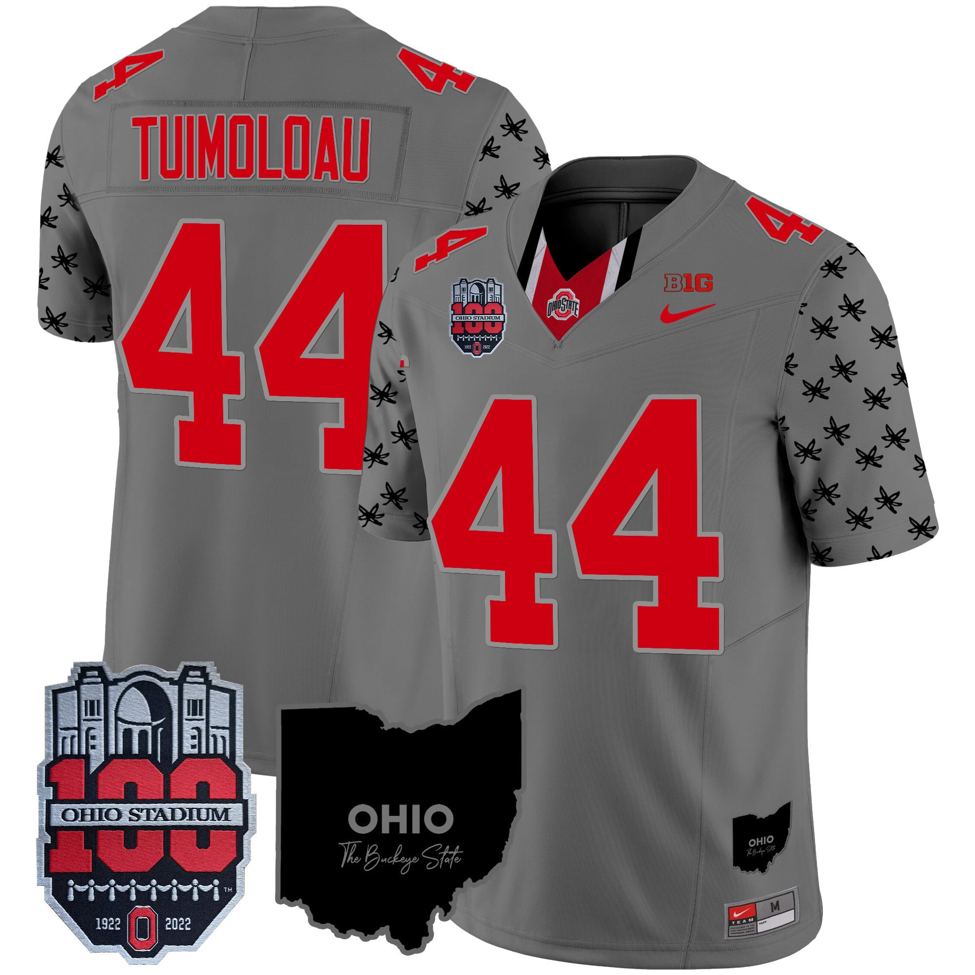 Men's Ohio State Buckeyes 100th Anniversary Patch Vapor Limited Jersey - All Stitched