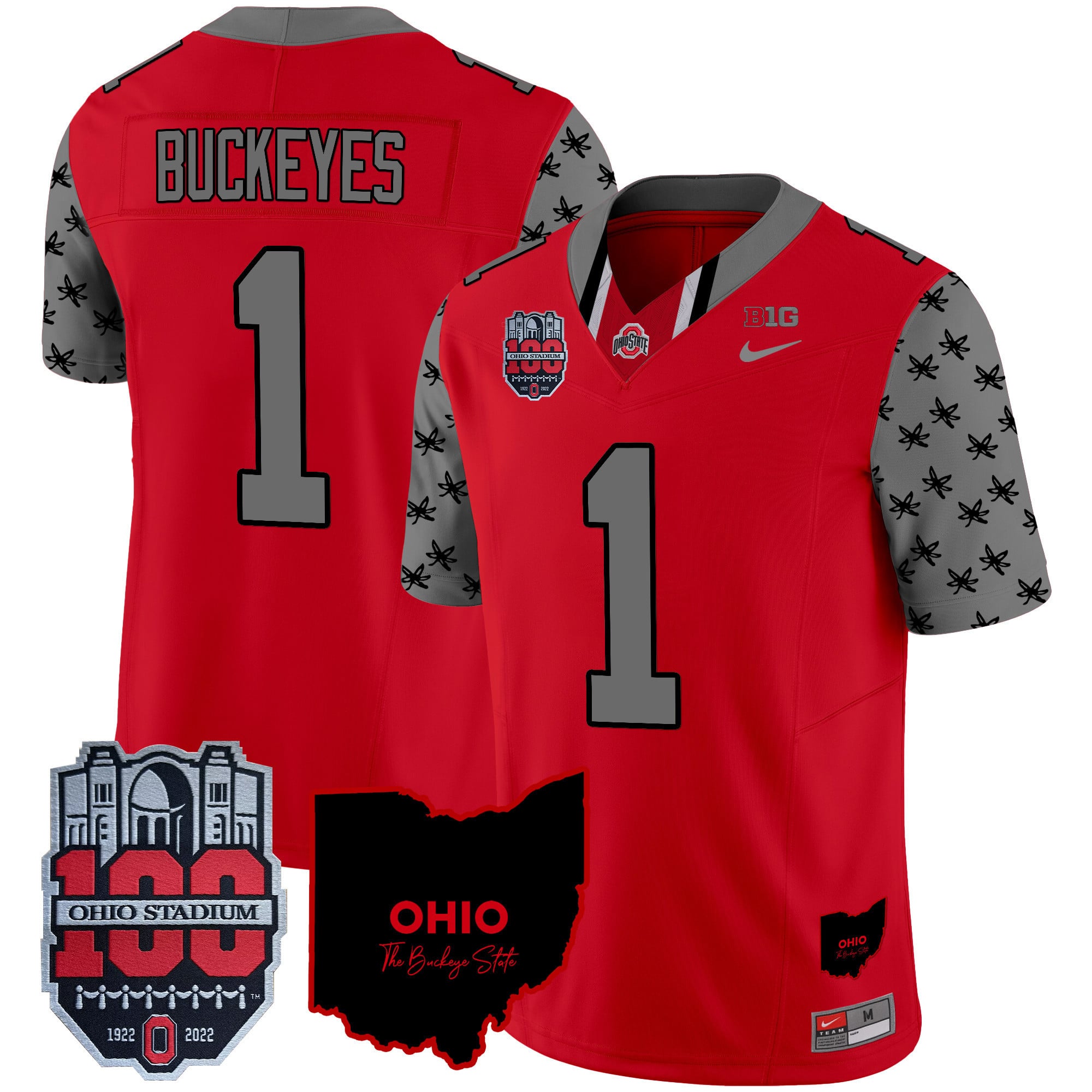 Men's Ohio State Buckeyes 100th Anniversary Patch Vapor Limited Jersey - All Stitched